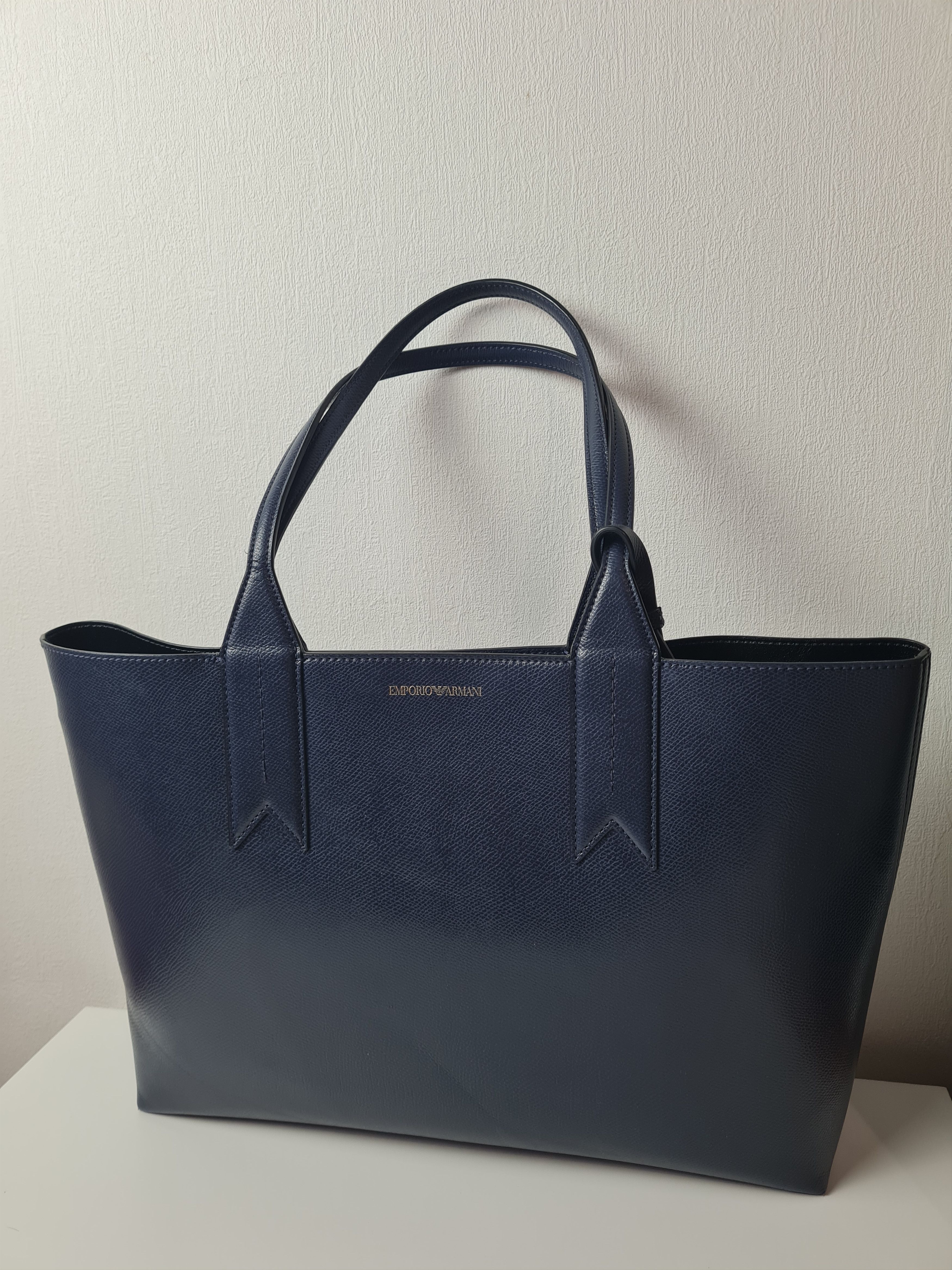 Emporio Armani Womens Vintage Emporio Armani Navy Shopper Bag Blue Size ONE SIZE - 3 Thumbnail