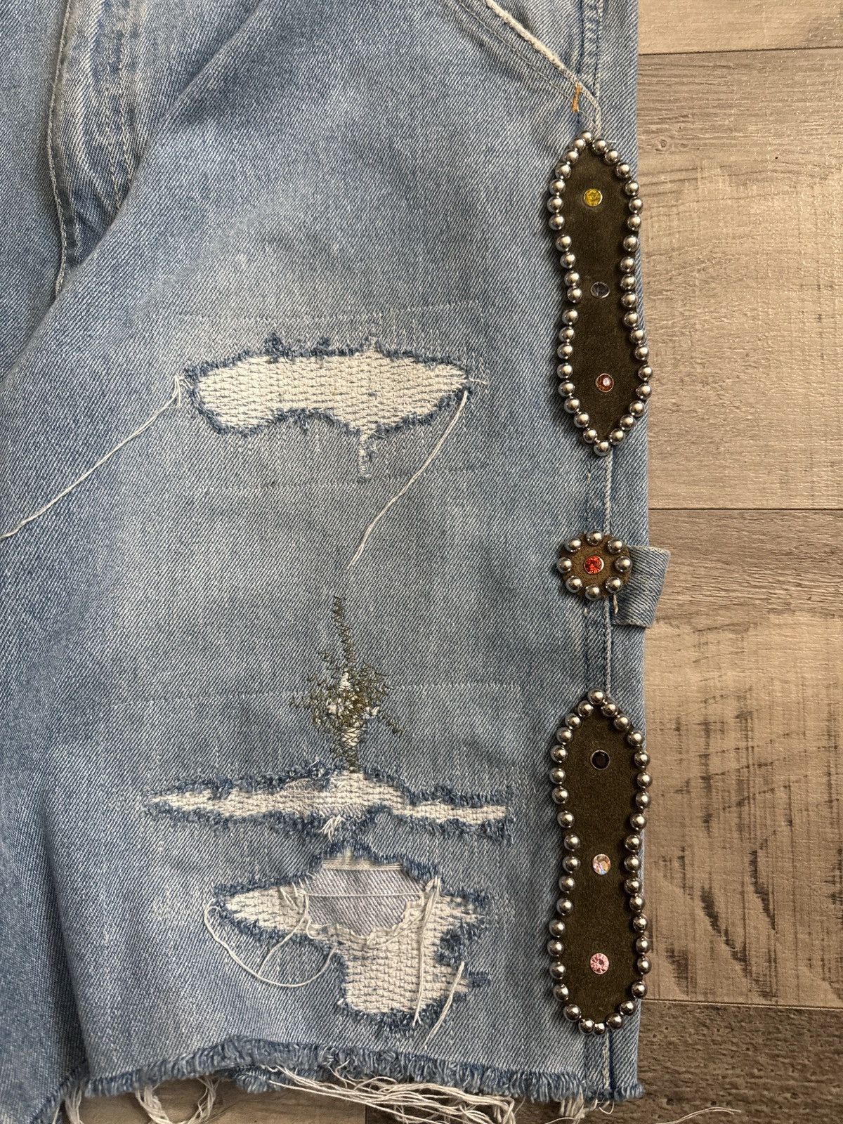 Japanese Brand Kapital Inspired Studded Work Shorts Size US 32 / EU 48 - 11 Thumbnail
