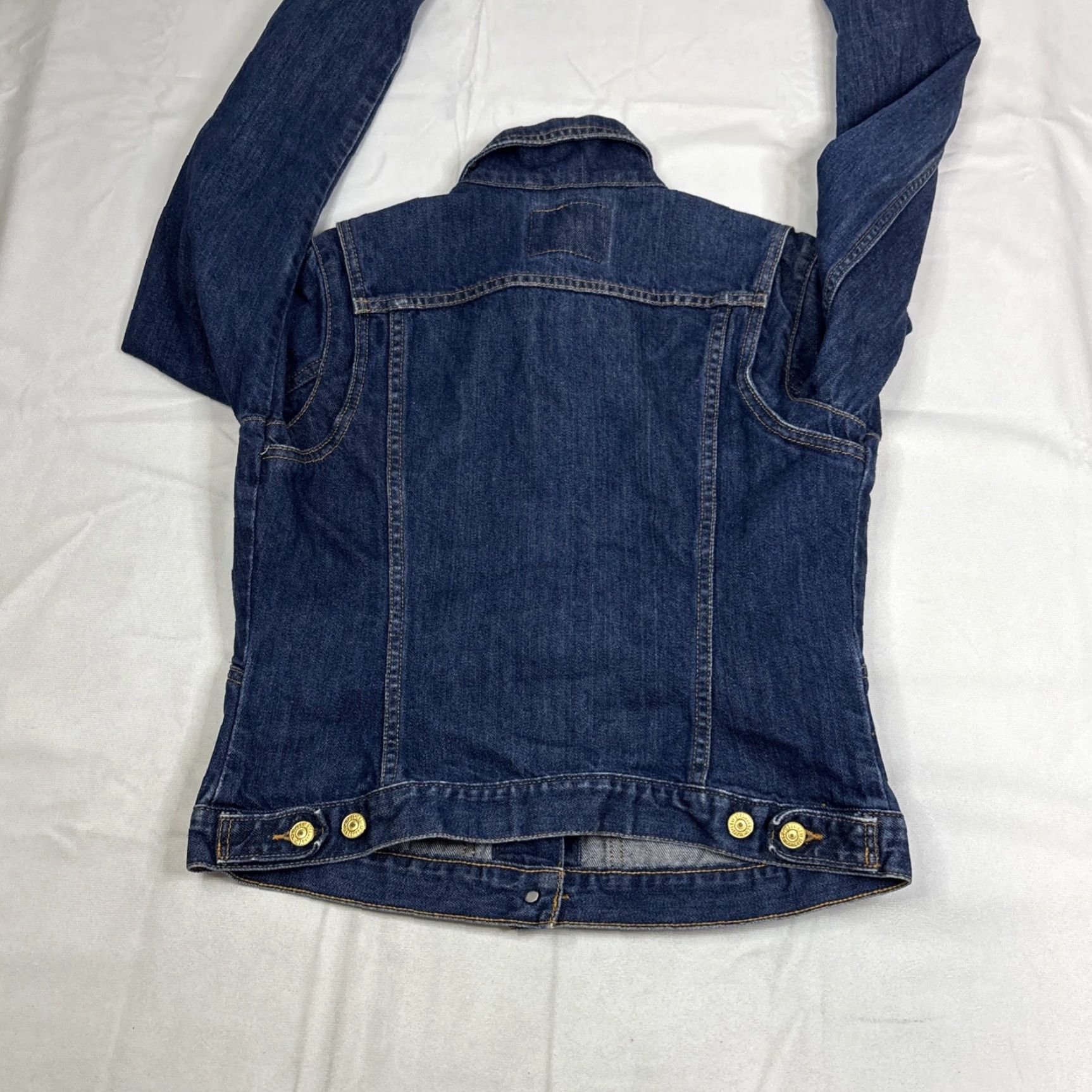 Levi's Levi's Denim Dark Wash Jean Jacket Large Juniors Made In Mexico Womens Jacket Blue Cotton Denim Regular Size Large Size 36" / US 14 / IT 50 - 6 Thumbnail