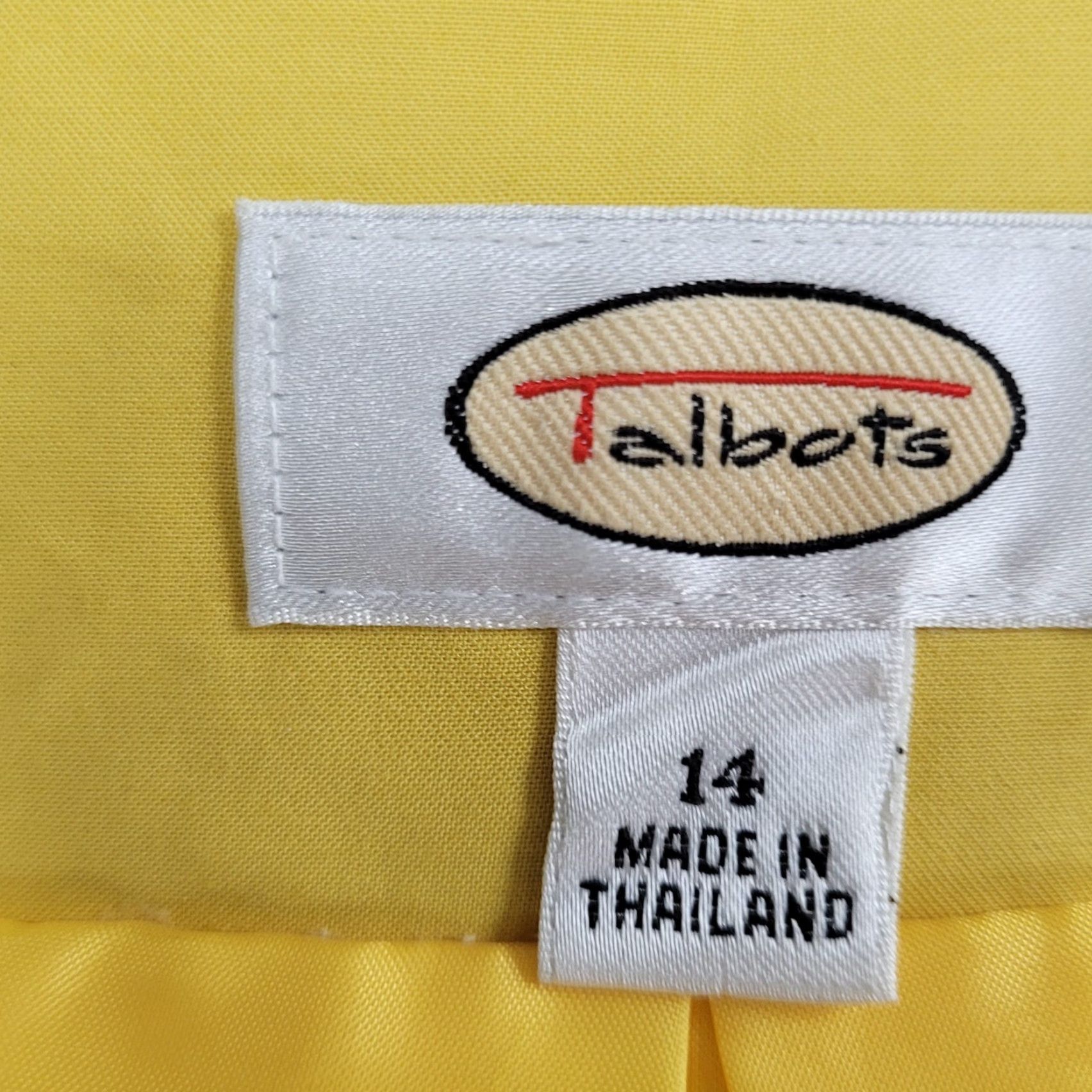 Talbots Talbots Jacket Size 14 Yellow 100% Cotton Buttoned Lined Pockets Pleated Back Size XL / US 12-14 / IT 48-50 - 3 Thumbnail
