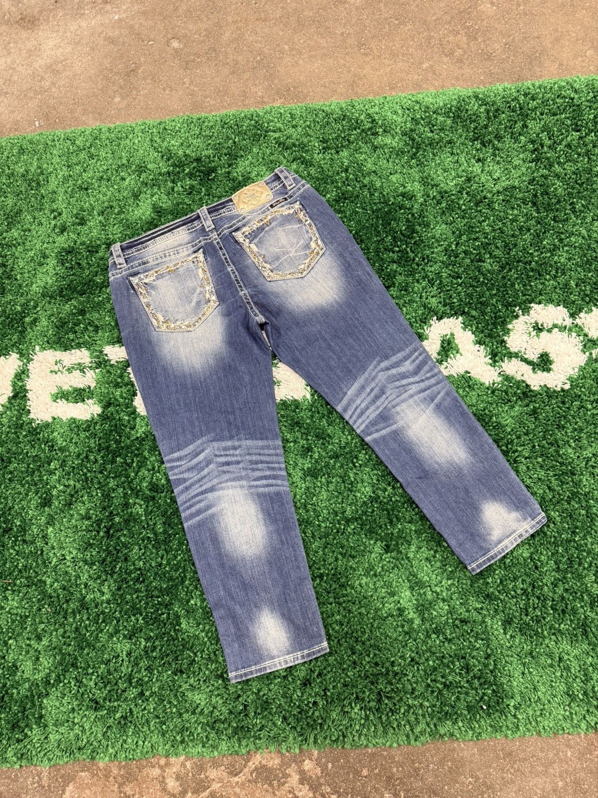 Vintage Vintage Rhinestone Miss Me Denim Jeans Sz. 34 B B Rock y2k Size US 34 / EU 50 - 3 Thumbnail