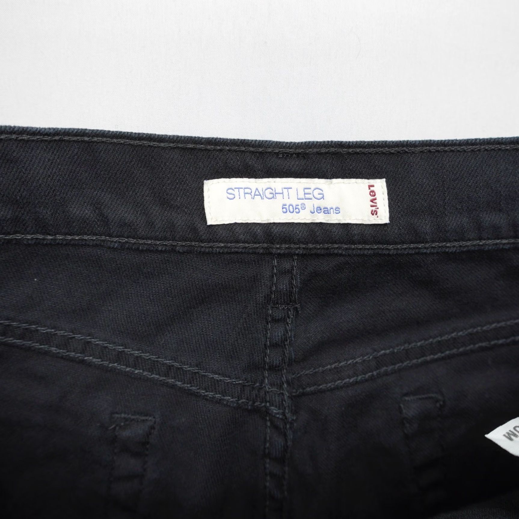 Levi's Levi's 505 Straight Jeans Womens 10 Black Denim Mid Rise Stretch 2000s Y2K Regular Size 32" / US 10 / IT 46 - 7 Thumbnail