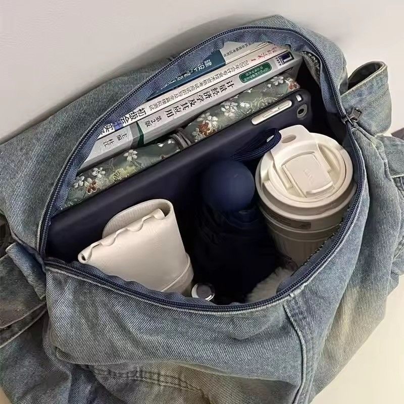 Japanese Brand Washed Denim Hobos Shoulder Bag Size ONE SIZE - 5 Thumbnail