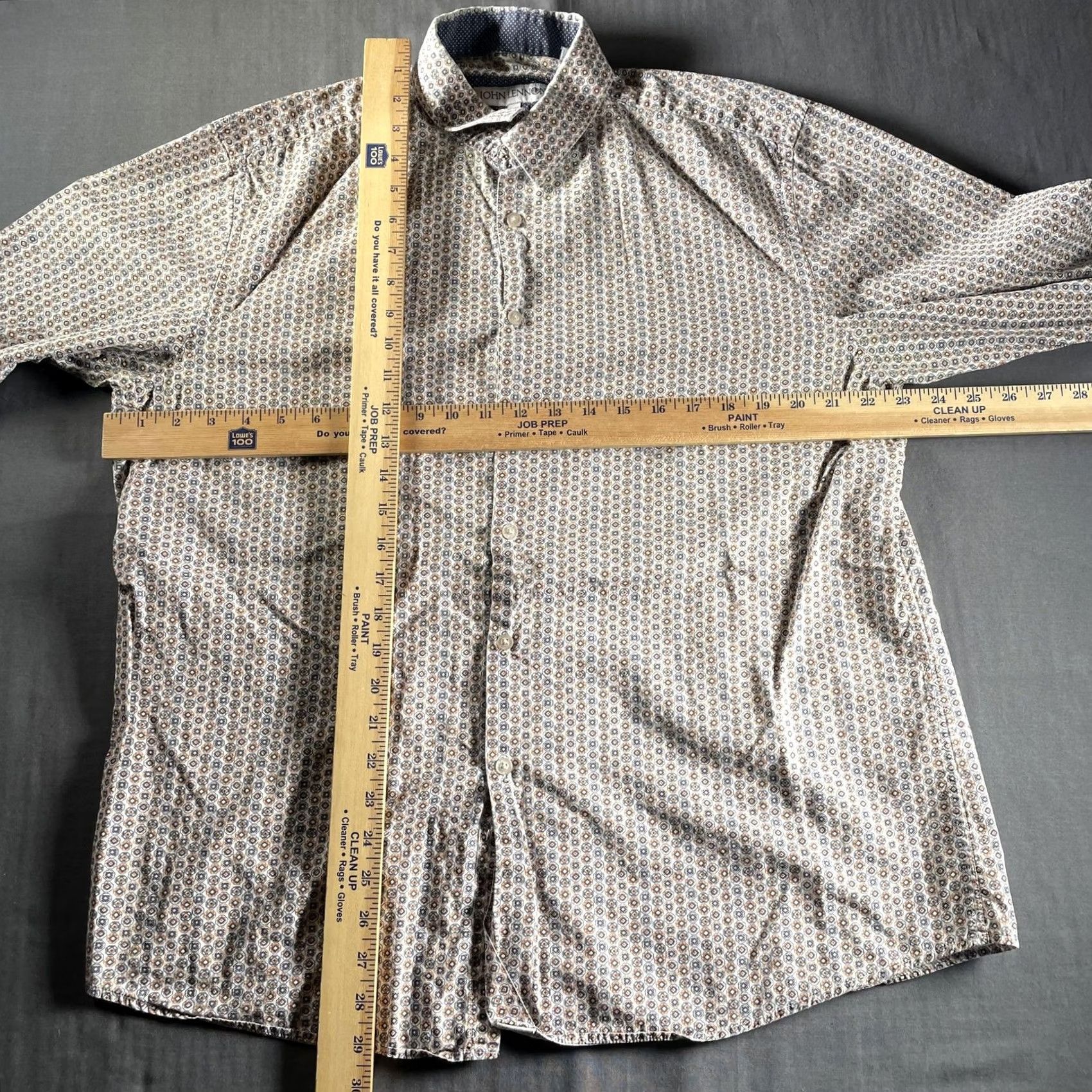 Vintage John Lennon Shirt Mens XL Long Sleeve Blue Orange Geometric Print 100% Cotton Size US XL / EU 56 / 4 - 6 Thumbnail