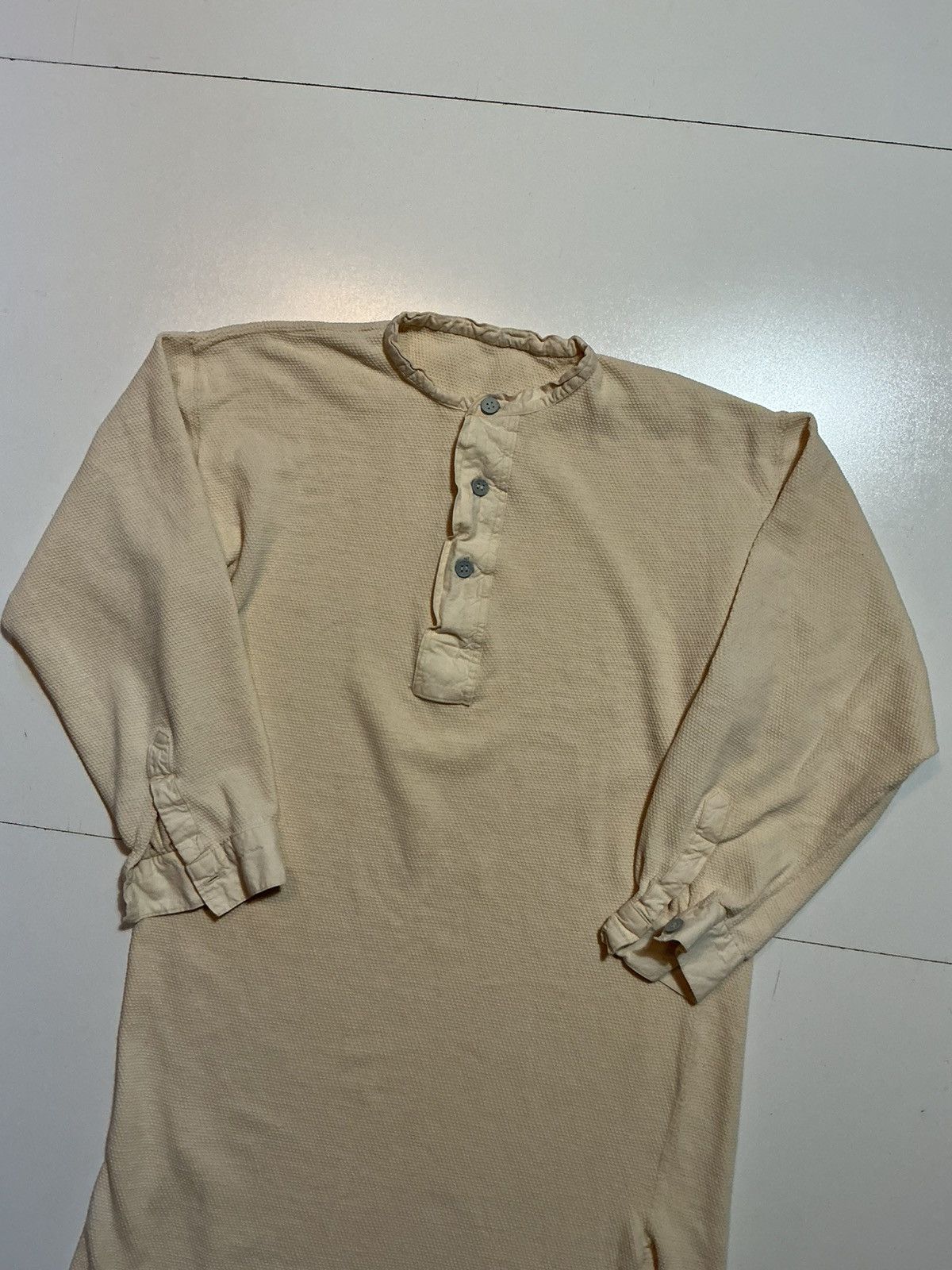 Vintage Vintage Long Johns Thermal Nightshirt Baselayer Henley Shirt Size US S / EU 44-46 / 1 - 3 Thumbnail