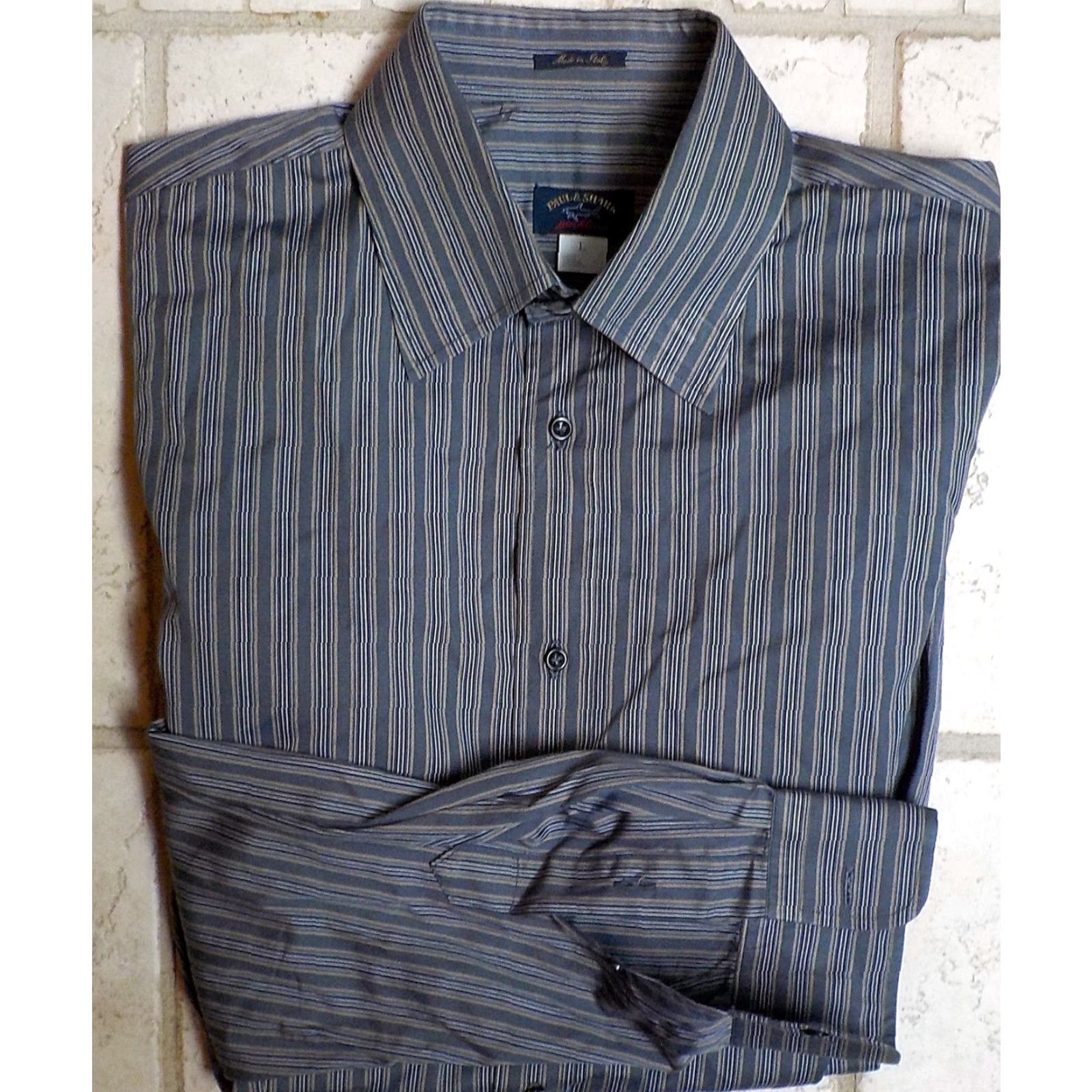 Paul & Shark Paul & Shark yachting Striped Sport Shirt Large Gray Made in Italy Shirt Long Sleeve 100% Cotton Men Mens Size US L / EU 52-54 / 3 - 2 Thumbnail