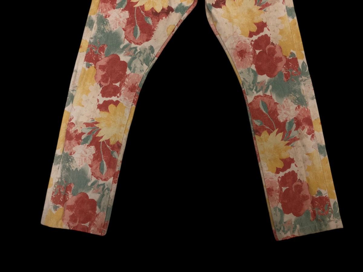 Yoshiyuki Konishi FICCE UOMO 💐 FLORAL ALL OVER PRINT BUTTON FLY SLIM STRAIGHT Size US 27 - 4 Thumbnail