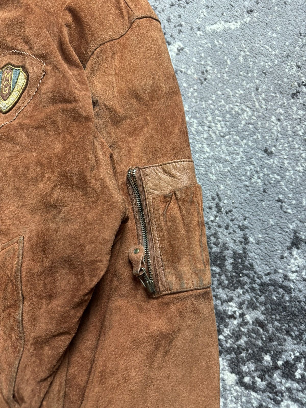 Japanese Brand × Vintage Vintage Y2K Suede Leather Avantgarde Aviator Bomber Jacket Size US L / EU 52-54 / 3 - 5 Thumbnail