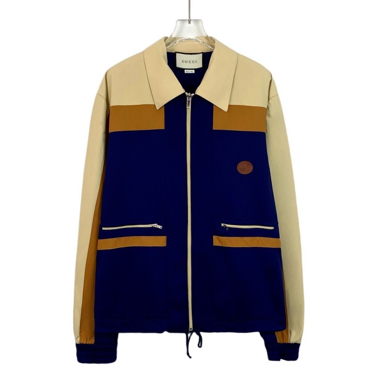 Gucci Gucci Mens Zip-Up Colorblock Jacket With Logo Patch - Size L Size US L / EU 52-54 / 3 - 1 Thumbnail