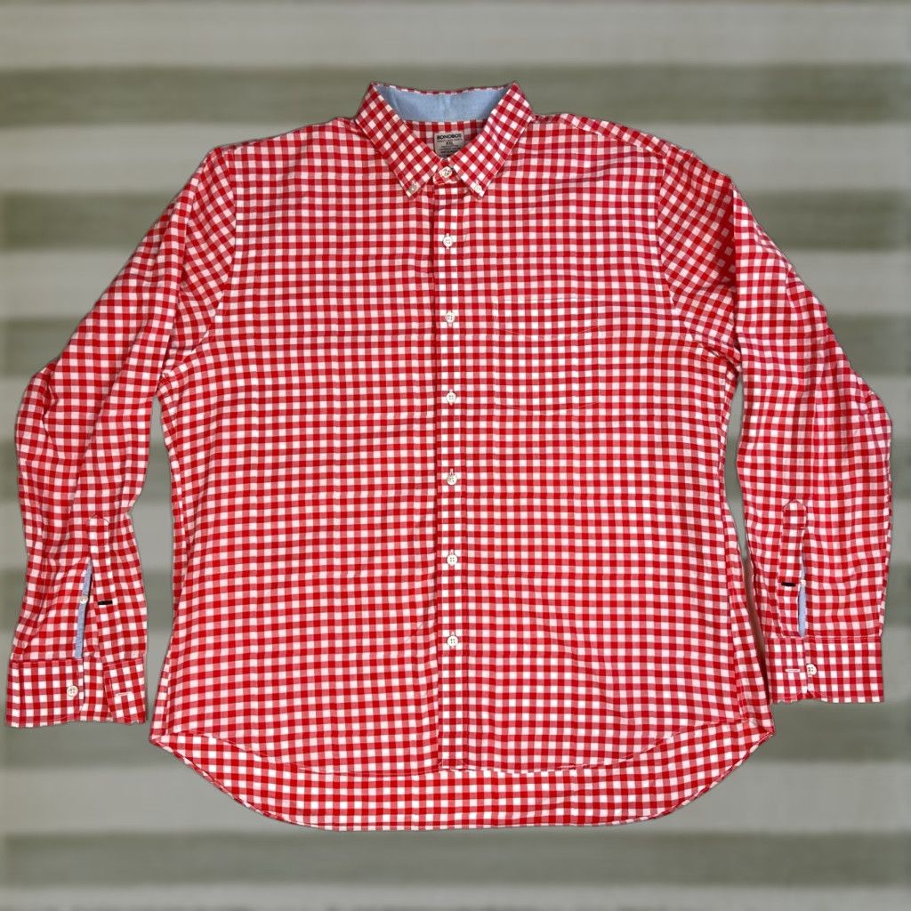 Bonobos Bonobos Mens Button-Down Shirt Check 2XL Pink White Casual Classic Preppy Pockets Cotton Size US XXL / EU 58 / 5 - 1 Thumbnail