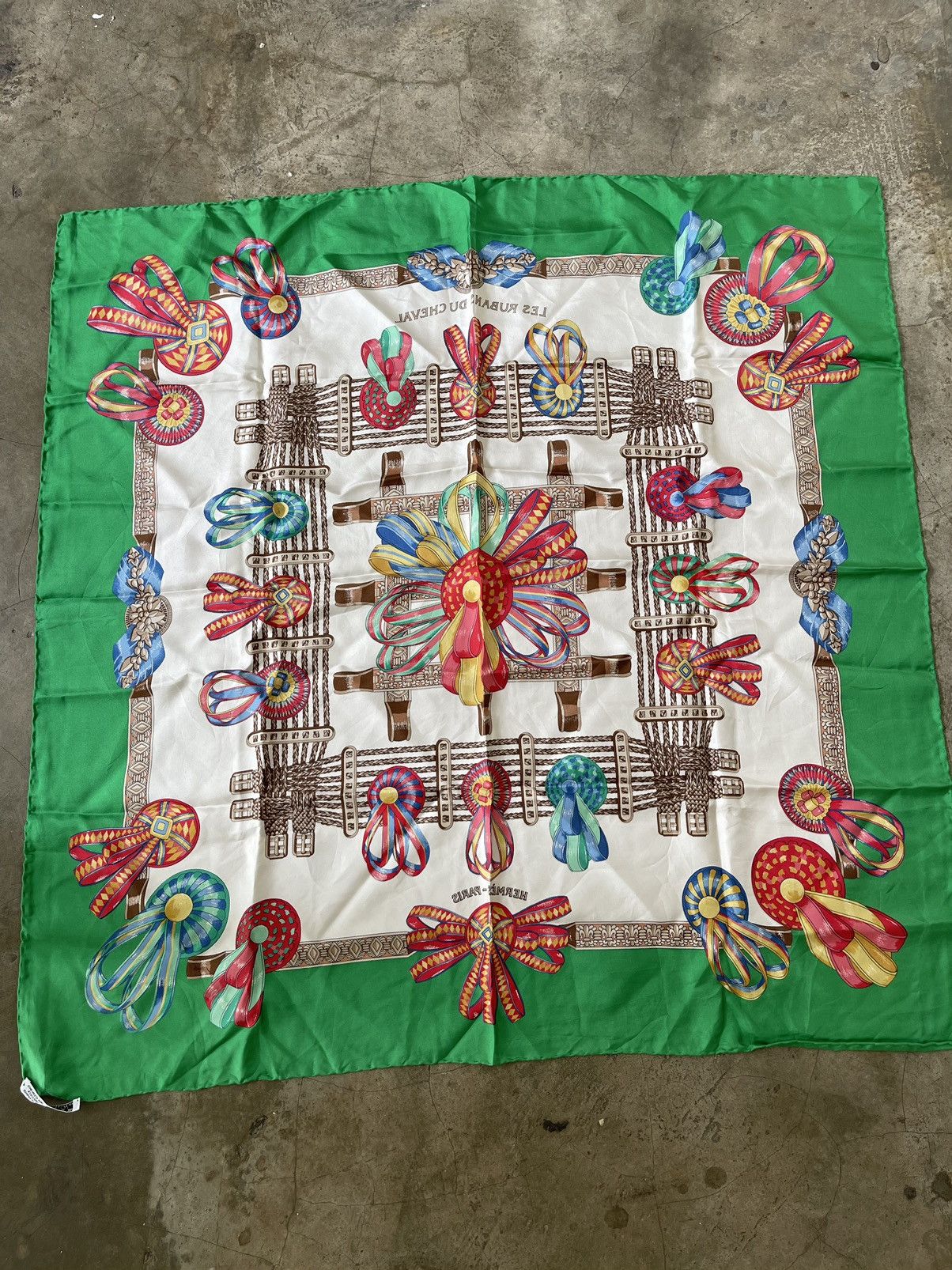 Hermes Hermes Les Rubans Du Cheval Silk Scarf Size ONE SIZE - 2 Thumbnail