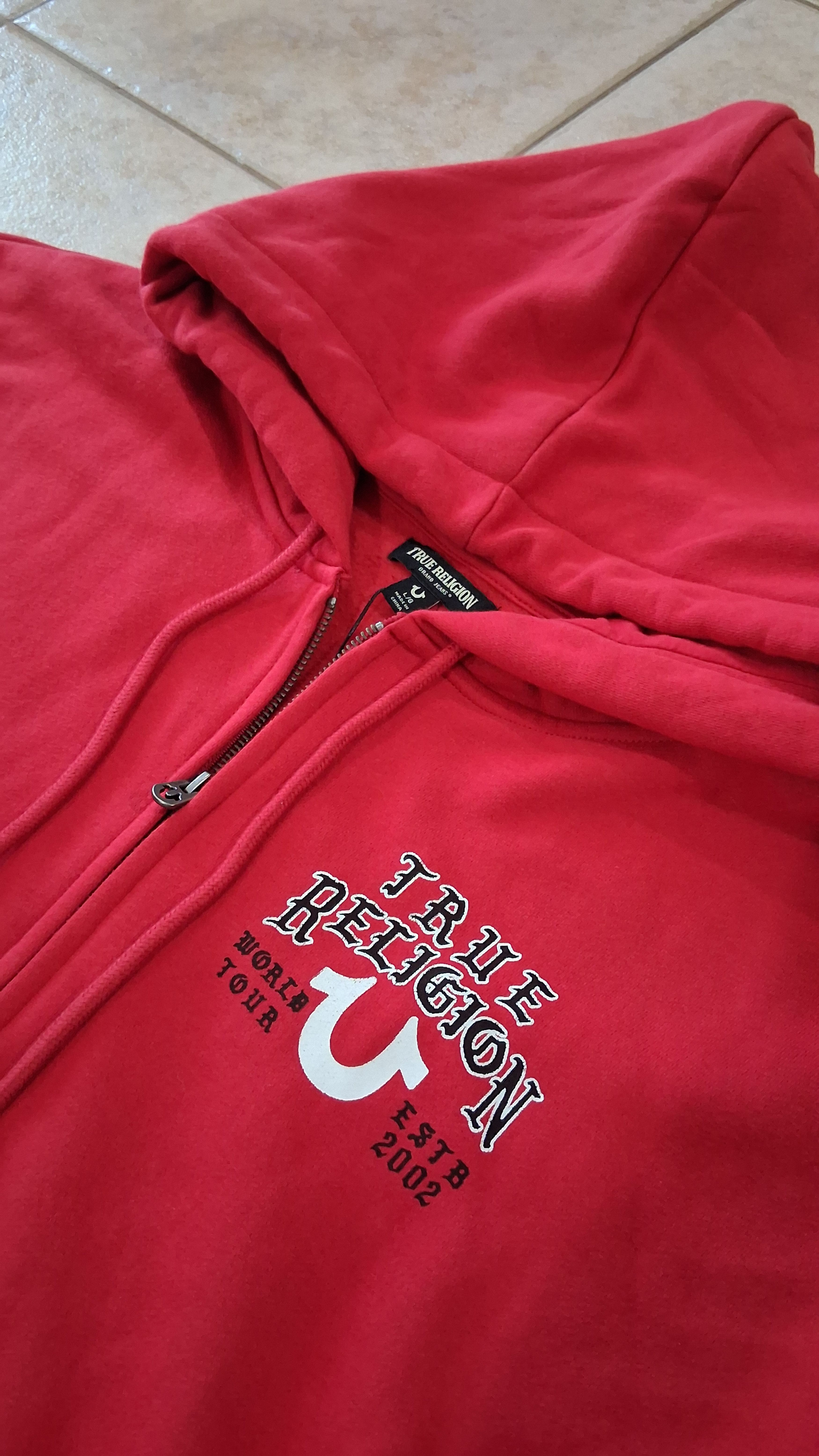 True Religion True Religion Red Zip Up Hoodie Size US L / EU 52-54 / 3 - 4 Thumbnail