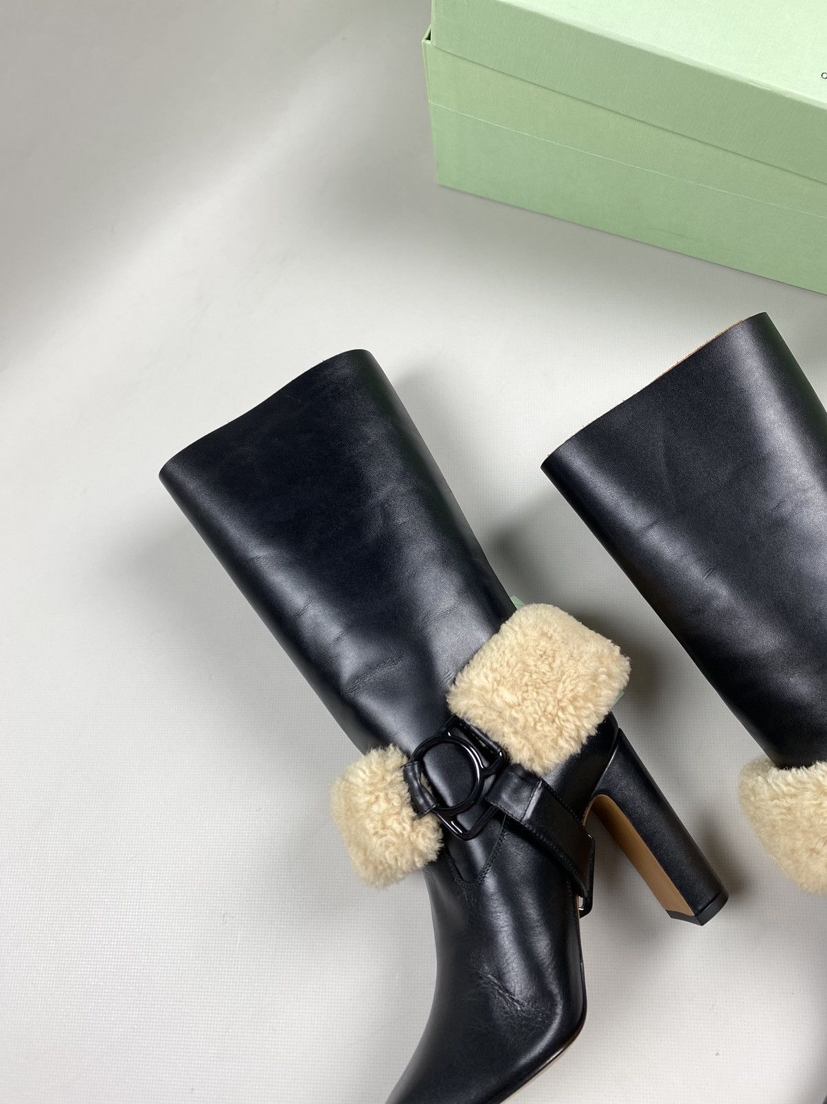 Off-White New! Off-White For Riding ladies Leather Boots Shoes Size 37 Size US 7 / IT 37 - 5 Thumbnail
