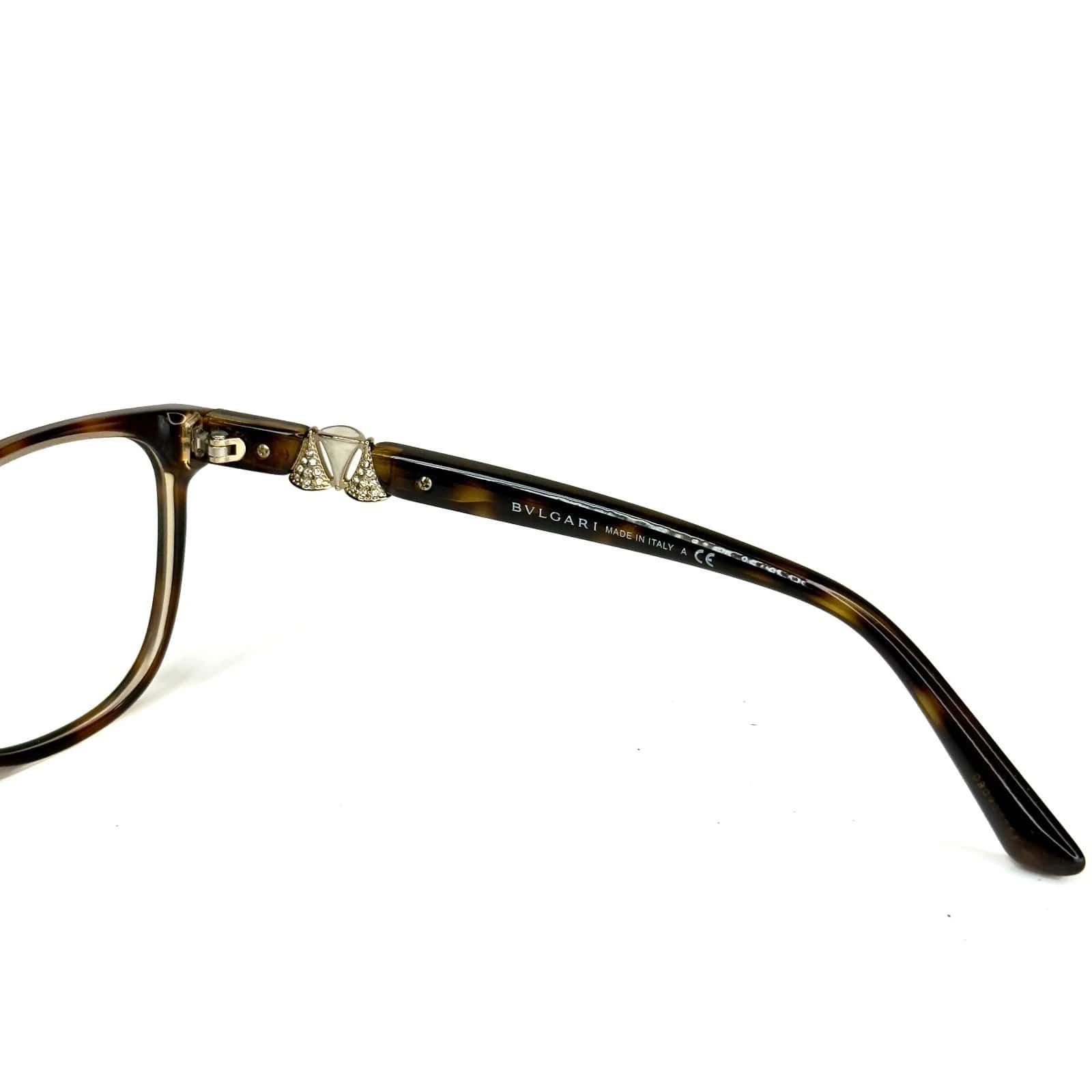 Bvlgari BVLGARI BV4118B Diva 4118 Havana Luxury Eyeglasses Frame Size ONE SIZE - 4 Thumbnail