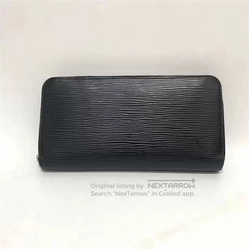 LV Black Epi Leather Long Wallet.