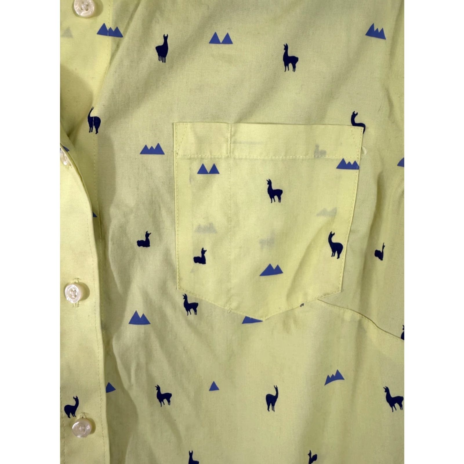Vintage Duluth Trading Shirt Womens L Yellow Alpaca Llama Print Stretch Long Sleeve Button-Up Shirt Size L / US 10 / IT 46 - 5 Thumbnail