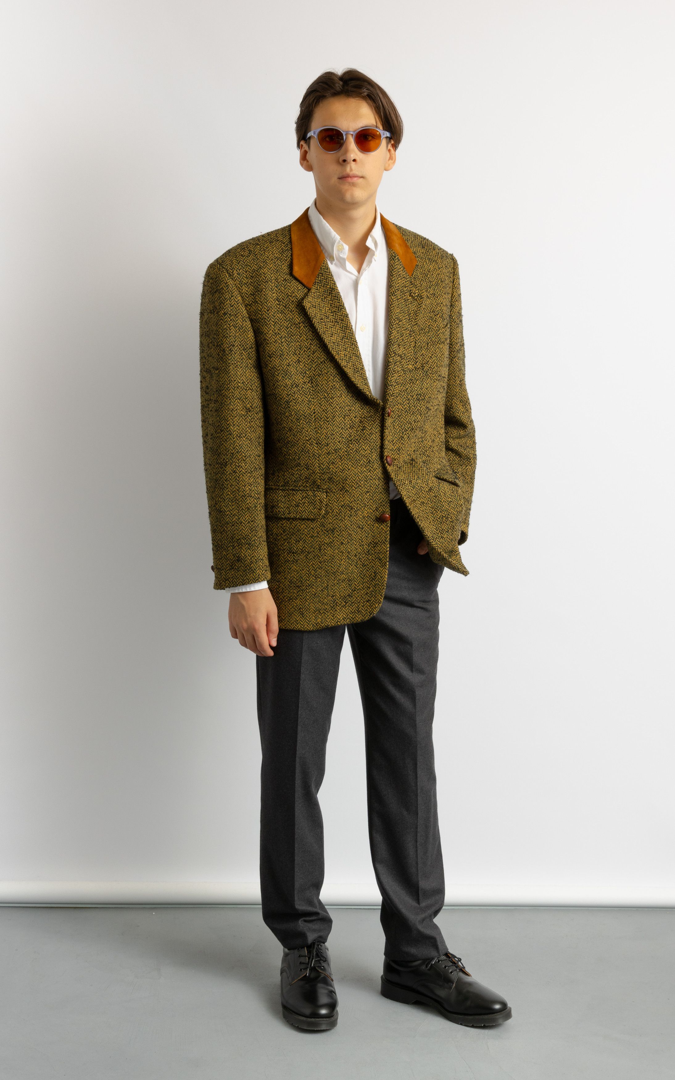 Vintage Mario Barutti Wool Brown Beige Man Wool Blazer XL 8723 Size US XL / EU 56 / 4 - 6 Thumbnail