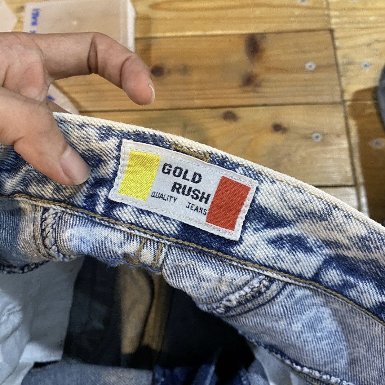 Edwin Gold Rush Edwin Acid Wash Baggy Jeans Relaxed Tapered Fit Size US 30 / EU 46 - 13 Thumbnail