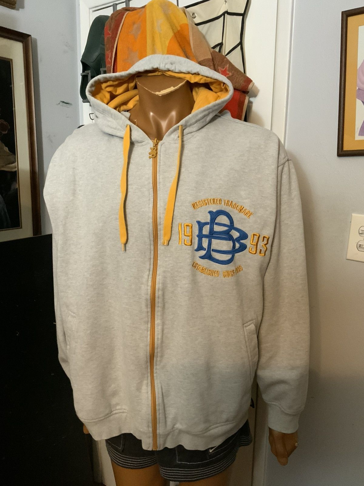 Vintage Vintage Y2K 2000s Bad Boy Waffle Knit Embroidered Zip Hoodie Size US XXL / EU 58 / 5 - 9 Thumbnail