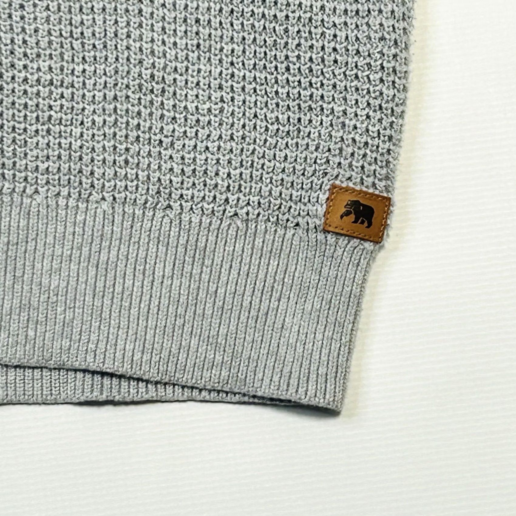 J Brand The Normal Brand 1/4 Zip Waffle Knit Pullover Sweater Gray Mens 2XL Size US XXL / EU 58 / 5 - 5 Thumbnail