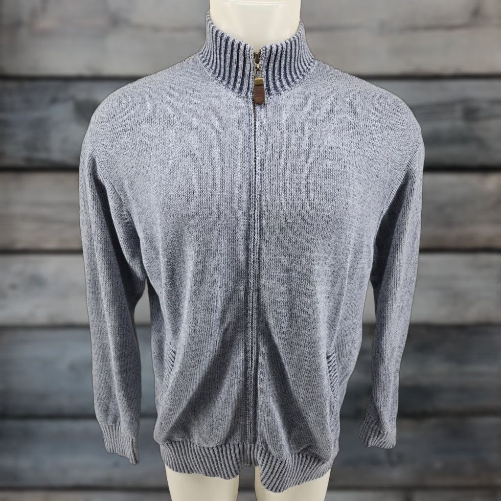 Orvis VINTAGE Orvis Fisherman Sweater Mens Large Knit Full Zip Blue Size US L / EU 52-54 / 3 - 1 Thumbnail