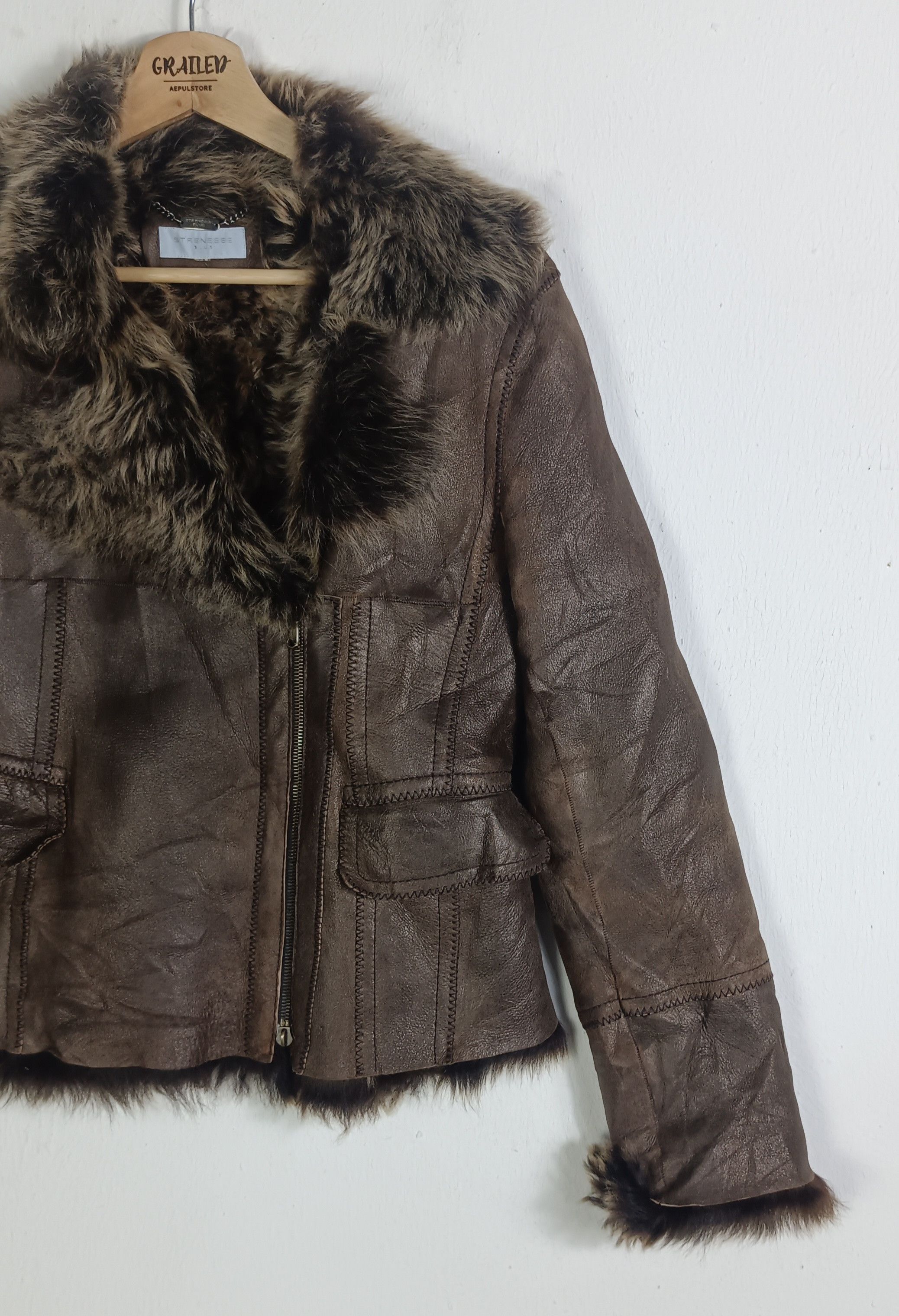 STRENESSE Vintage💥 Strenesse Blue RIRI zipper Learther Jacket Size US S / EU 44-46 / 1 - 6 Thumbnail