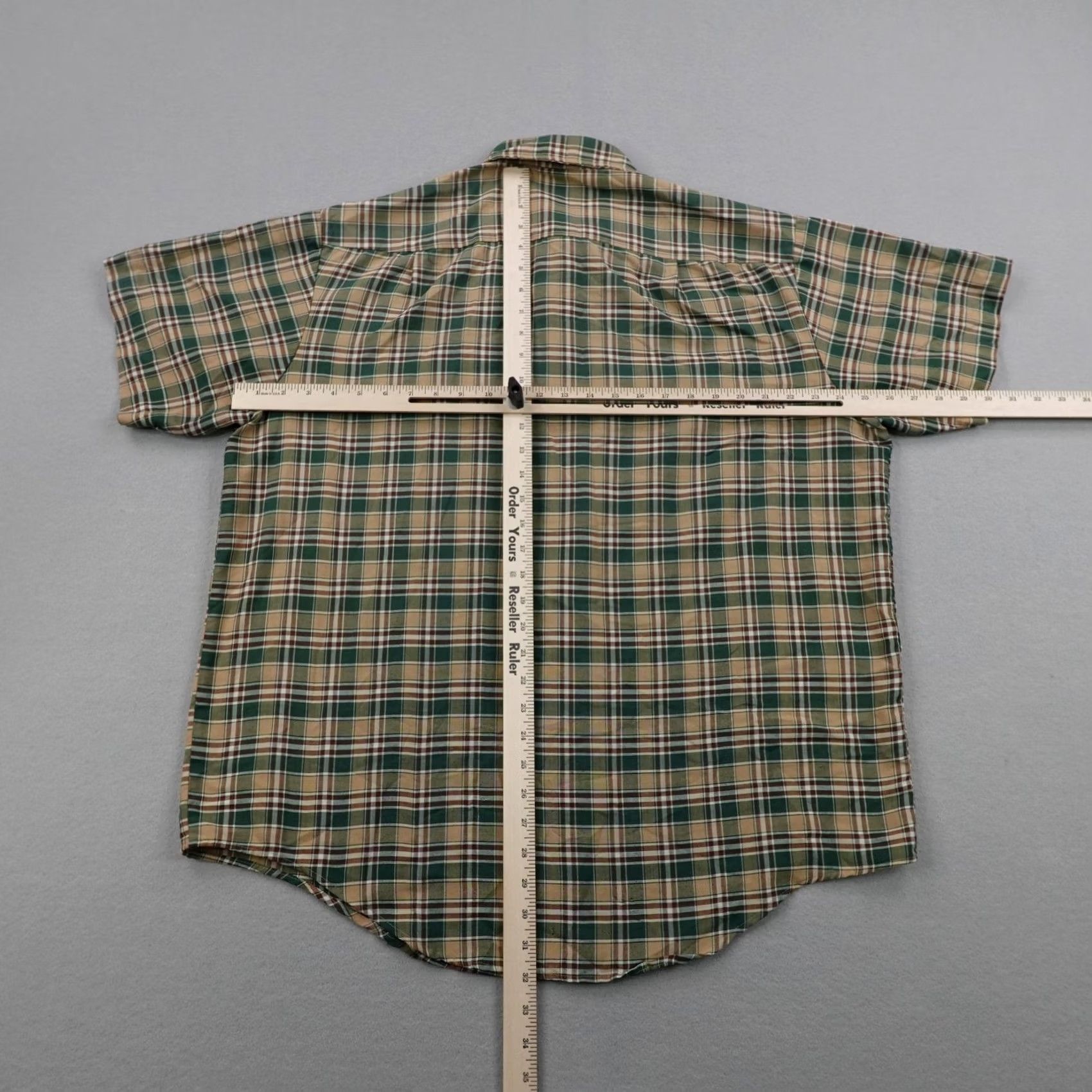 Vintage VINTAGE Big Mac Shirt Mens XL Green Beige Plaid Button Up Work Short Sleeve 80s Size US XL / EU 56 / 4 - 3 Thumbnail