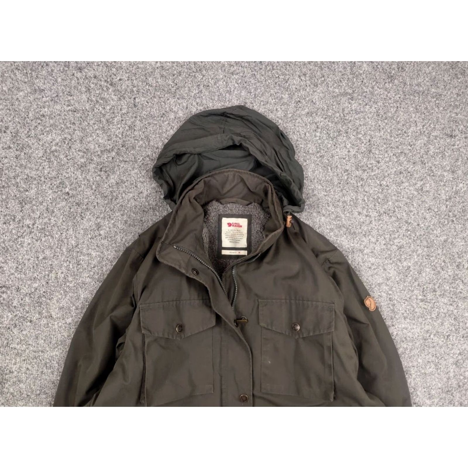 Vintage VINTAGE Fjällräven G1000 Jacket Womens Olive Olive Green Insulated Hooded Mid-Length Full Zip 2020s 90s Outdoor Fjällräven Logo Womens Size M / US 6-8 / IT 42-44 - 4 Thumbnail