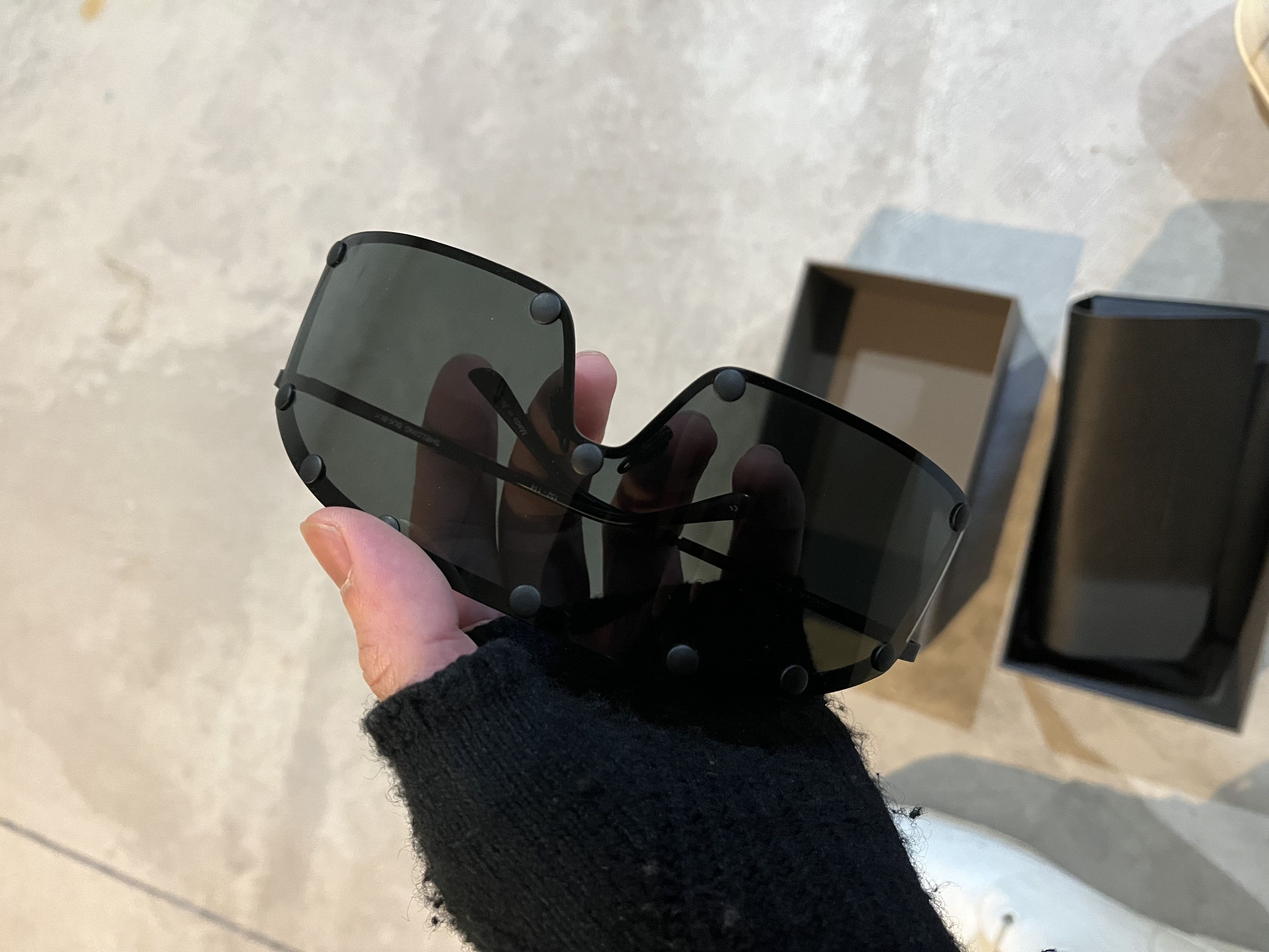 Rick Owens Gunmetal Shield Sunglasses SS22 Size ONE SIZE - 5 Thumbnail