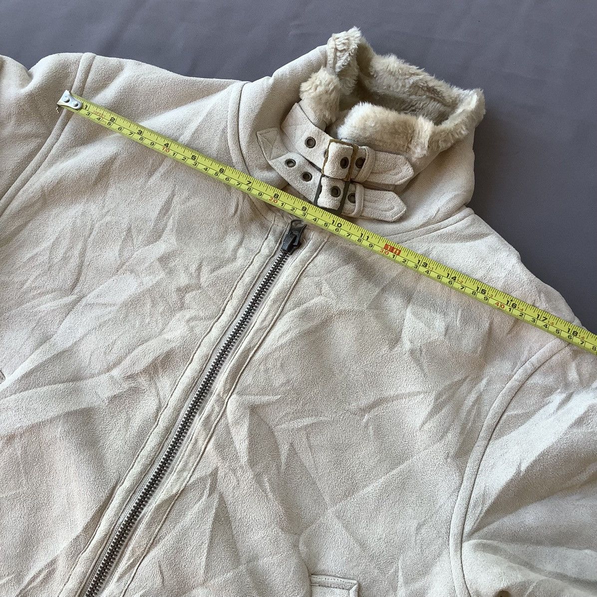 If Six Was Nine Bear USA Leather Sherpa Zip Up Fur Faux Jacket Size US M / EU 48-50 / 2 - 17 Thumbnail