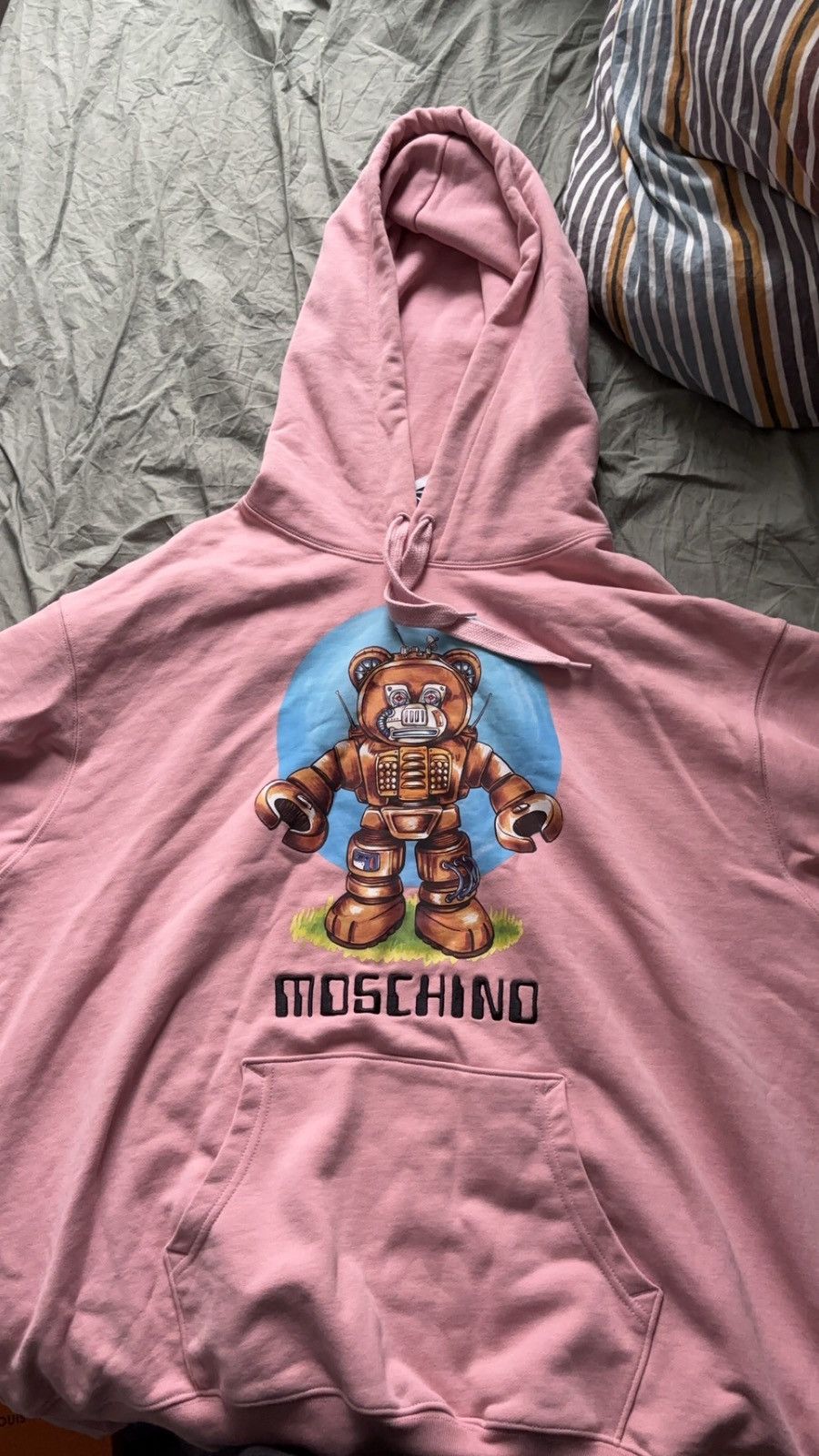 Moschino Moschino pink robot bear hoodie (receipt available) Size US XL / EU 56 / 4 - 5 Thumbnail