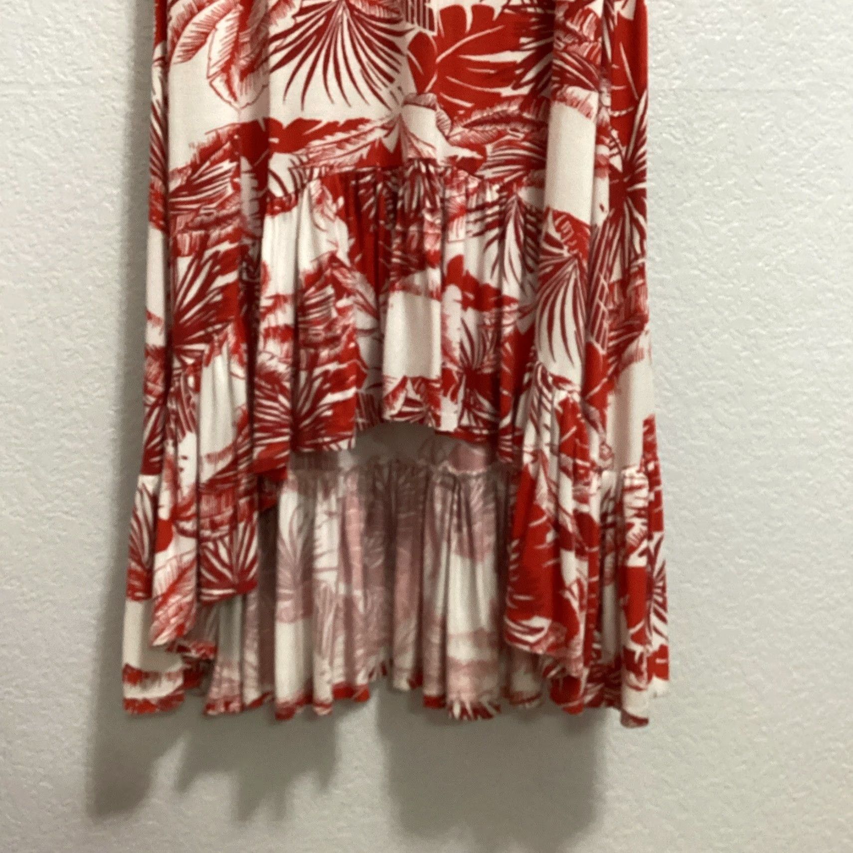 Soft Surroundings Soft Surroundings Maxi Dress M Red White Lilo Palm Print Stretch Tropical Resort Dress Women's Summer Beach Hawaii Size M / US 6-8 / IT 42-44 - 6 Thumbnail