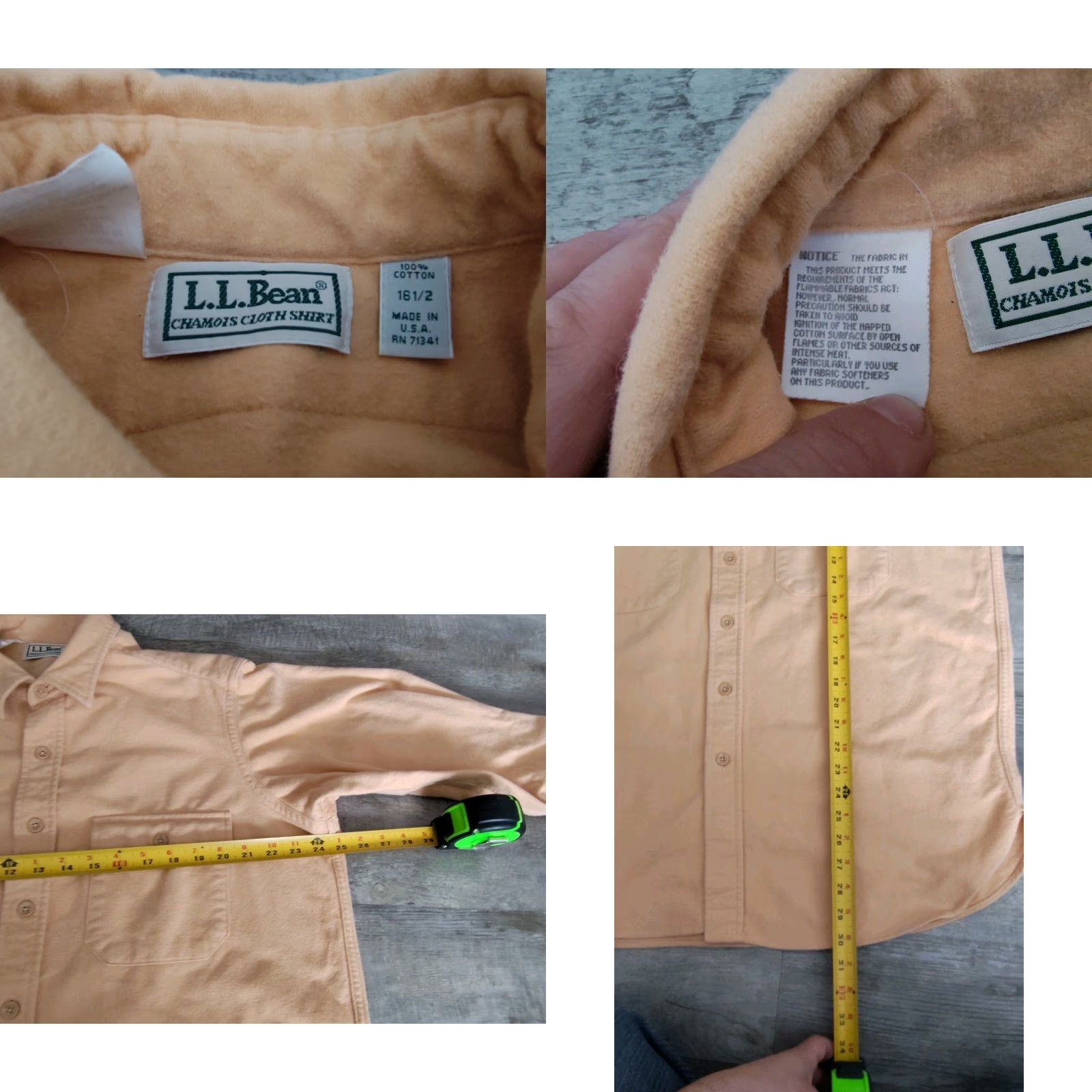 Vintage VINTAGE LL Bean Chamois Shirt Men's 16.5 Peach Cotton Long Sleeve Double Pocket USA Made Casual Formal Workwear Size US L / EU 52-54 / 3 - 8 Thumbnail