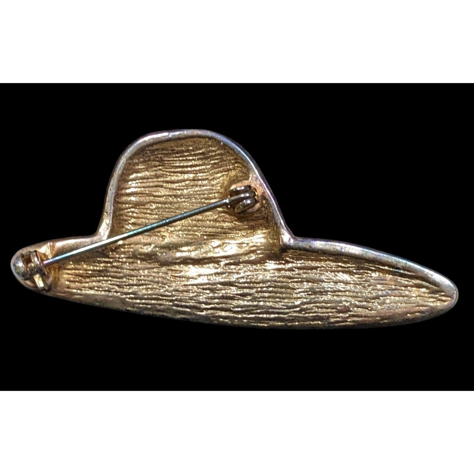 Other Vintage Hat Brooch With Grey Shimmer Enamel And Rhinestone A Size ONE SIZE - 2 Thumbnail