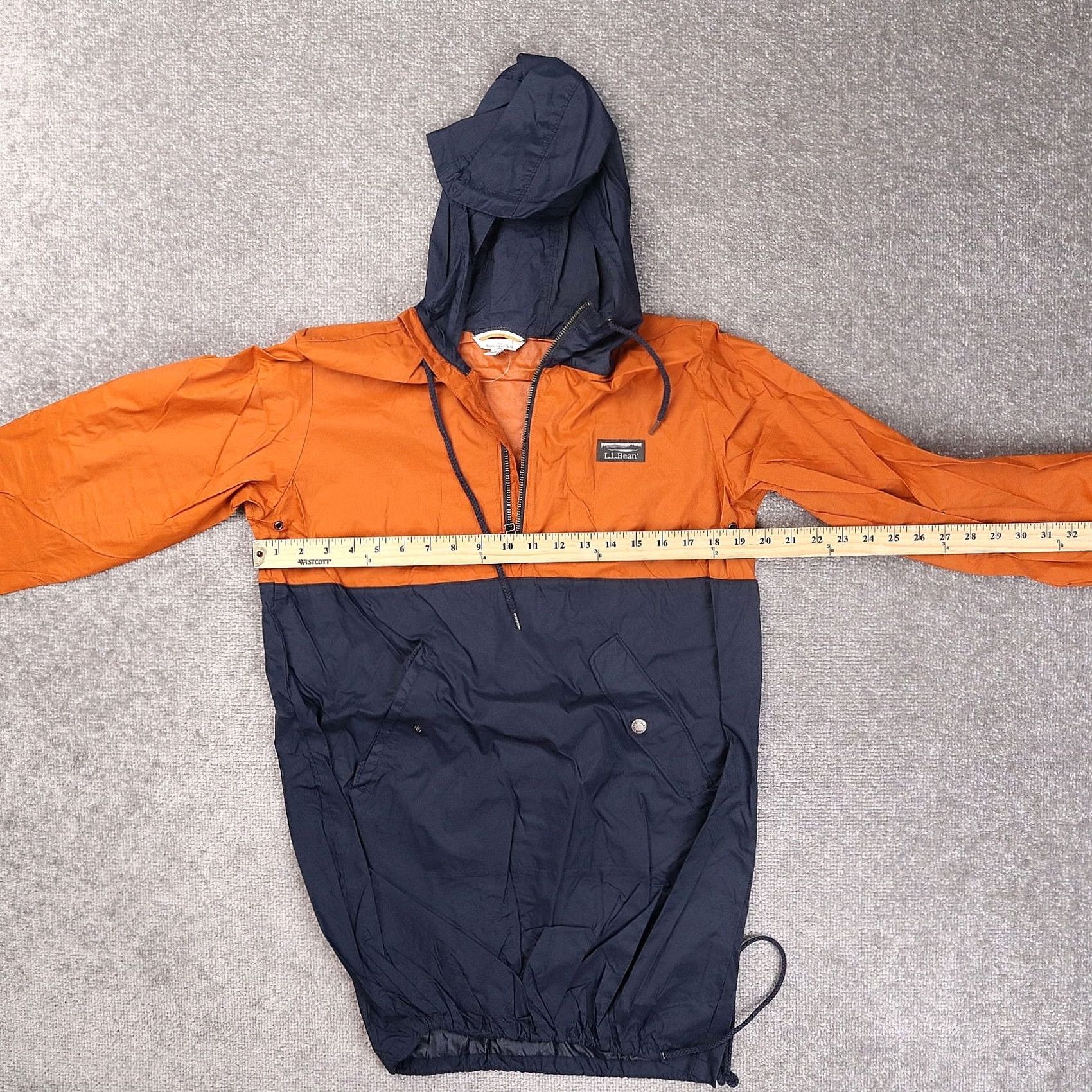 Vintage L.L.Bean Mountain Classic Anorak Orange Blue XS Hooded Nylon Jacket Long Sleeve Mens Size US XS / EU 42 / 0 - 4 Thumbnail