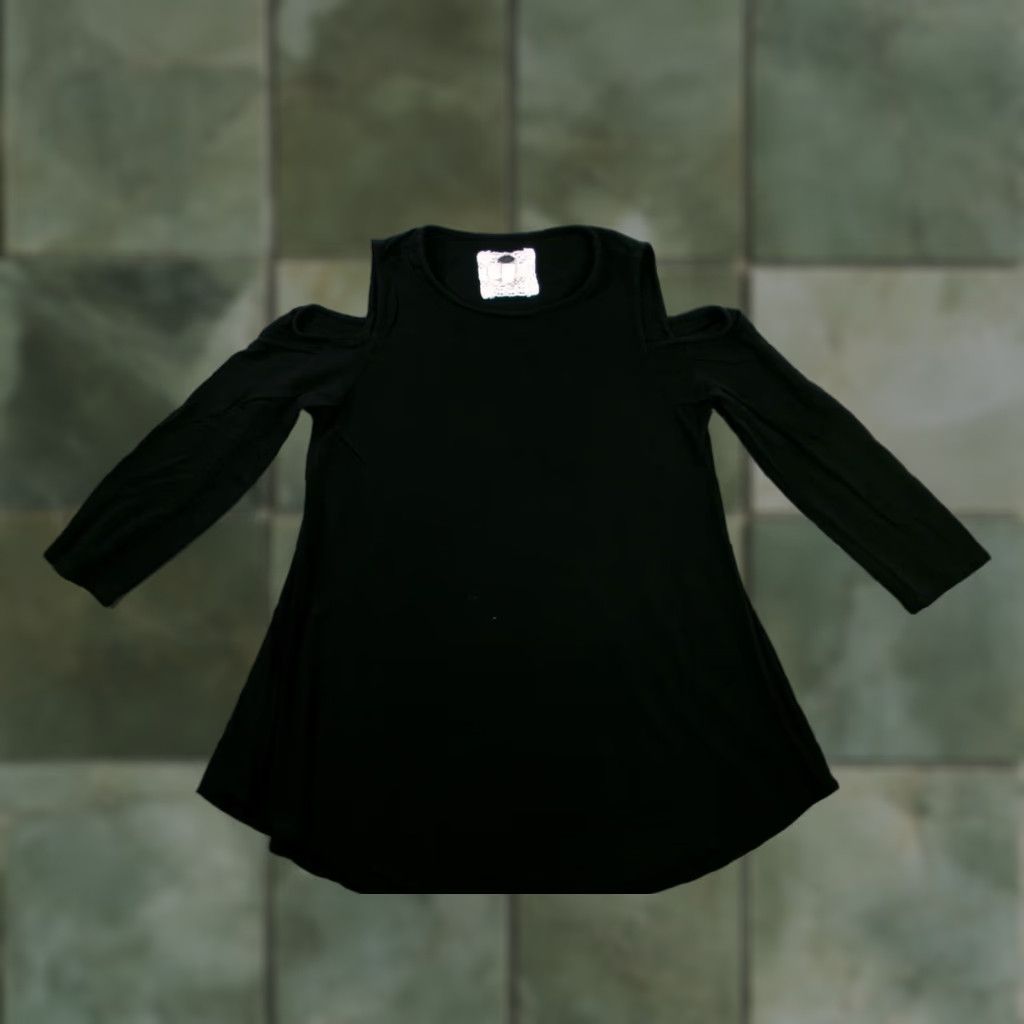 Vintage Cupio Cable & Gauge Top Women M Black Cold Shoulder Halter Long Sleeve Blouse Preppy Y2K Casual Size M / US 6-8 / IT 42-44 - 1 Thumbnail