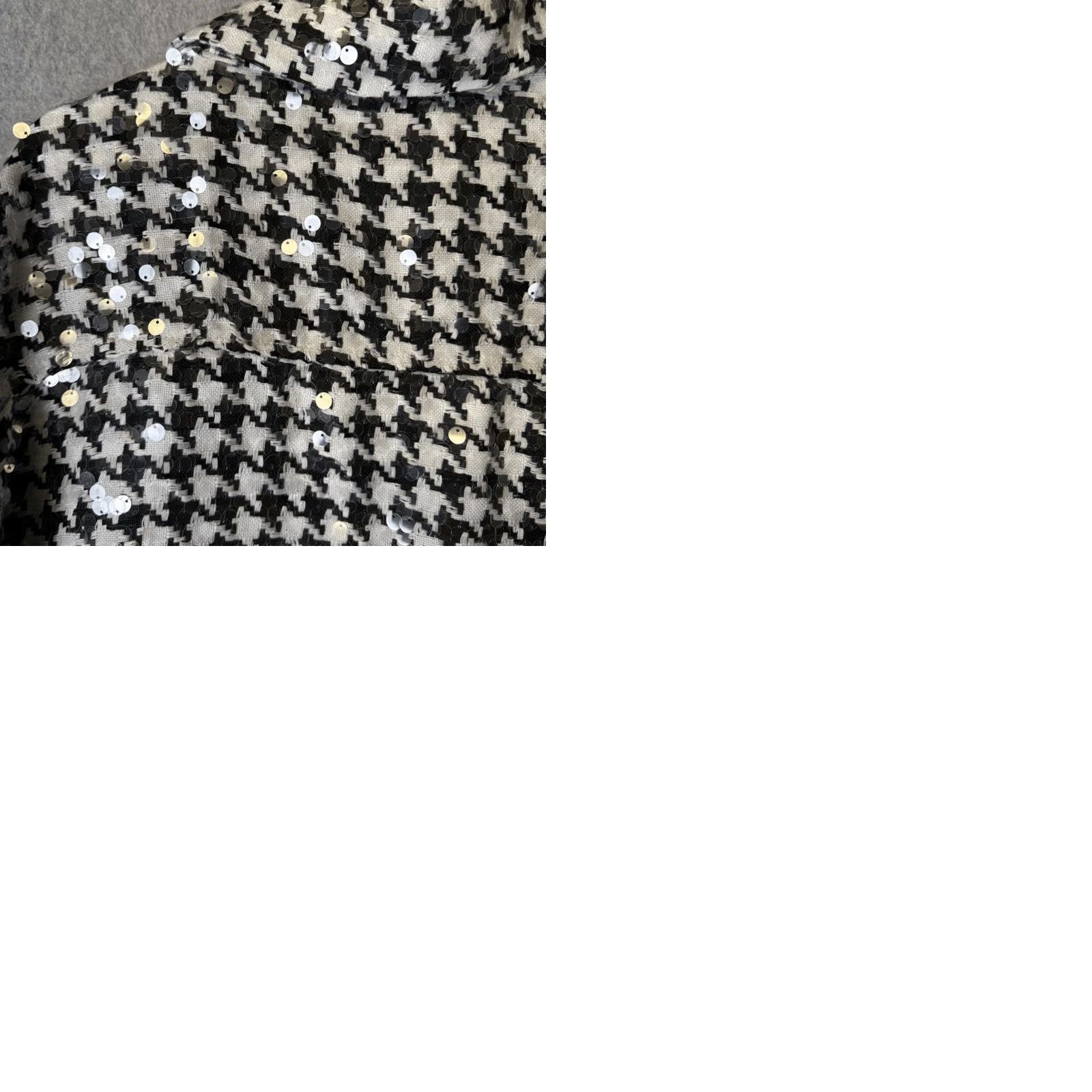 Zara ZARA Overshirt Sequin Limited Edition Black Houndstooth Womens L Large NWT Button-Up Shirt Size L / US 10 / IT 46 - 9 Thumbnail