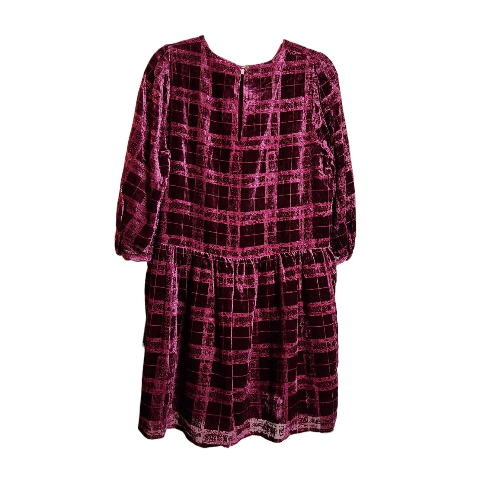 Other The Corner Burgundy Textured Velvet Dress - Size Large Size L / US 10 / IT 46 - 2 Thumbnail