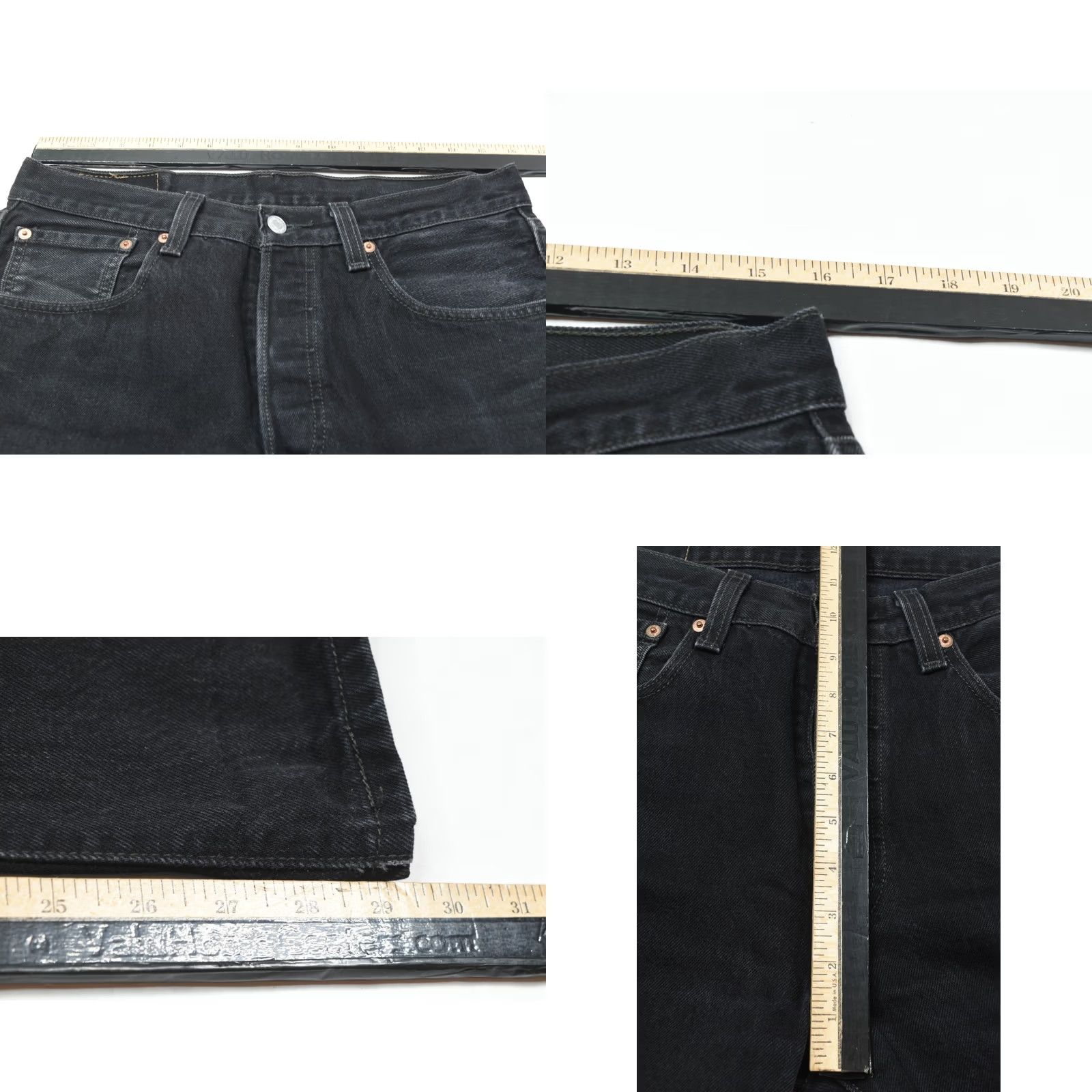 Levi's Levi's 501 Jeans Mens 33x30 Black Original Straight Fit Button-Fly Denim Jeans Size US 33 - 8 Thumbnail