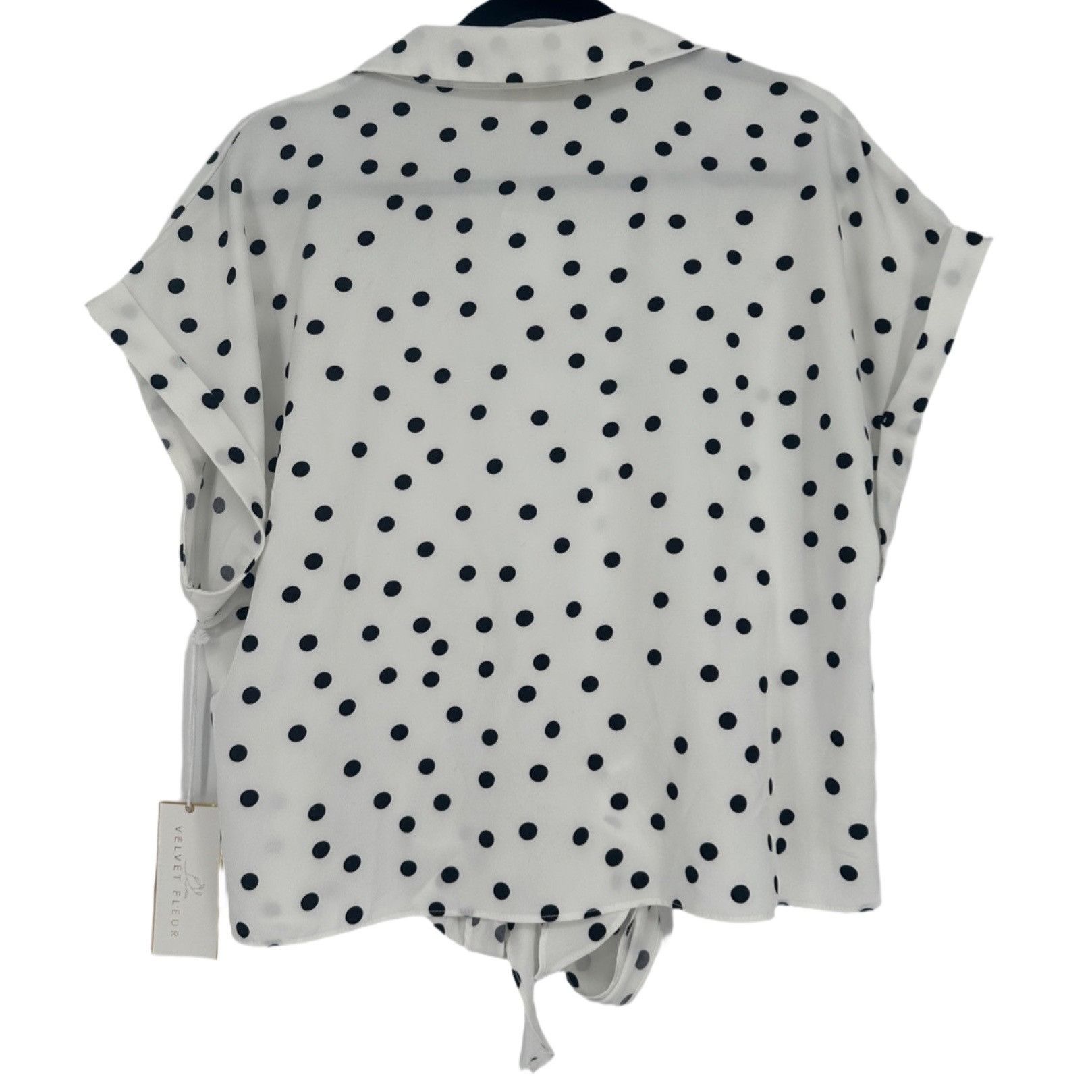 Other NWT Velvet Fleur White Button-Front Blouse Black Polka Dots Size XL / US 12-14 / IT 48-50 - 3 Thumbnail