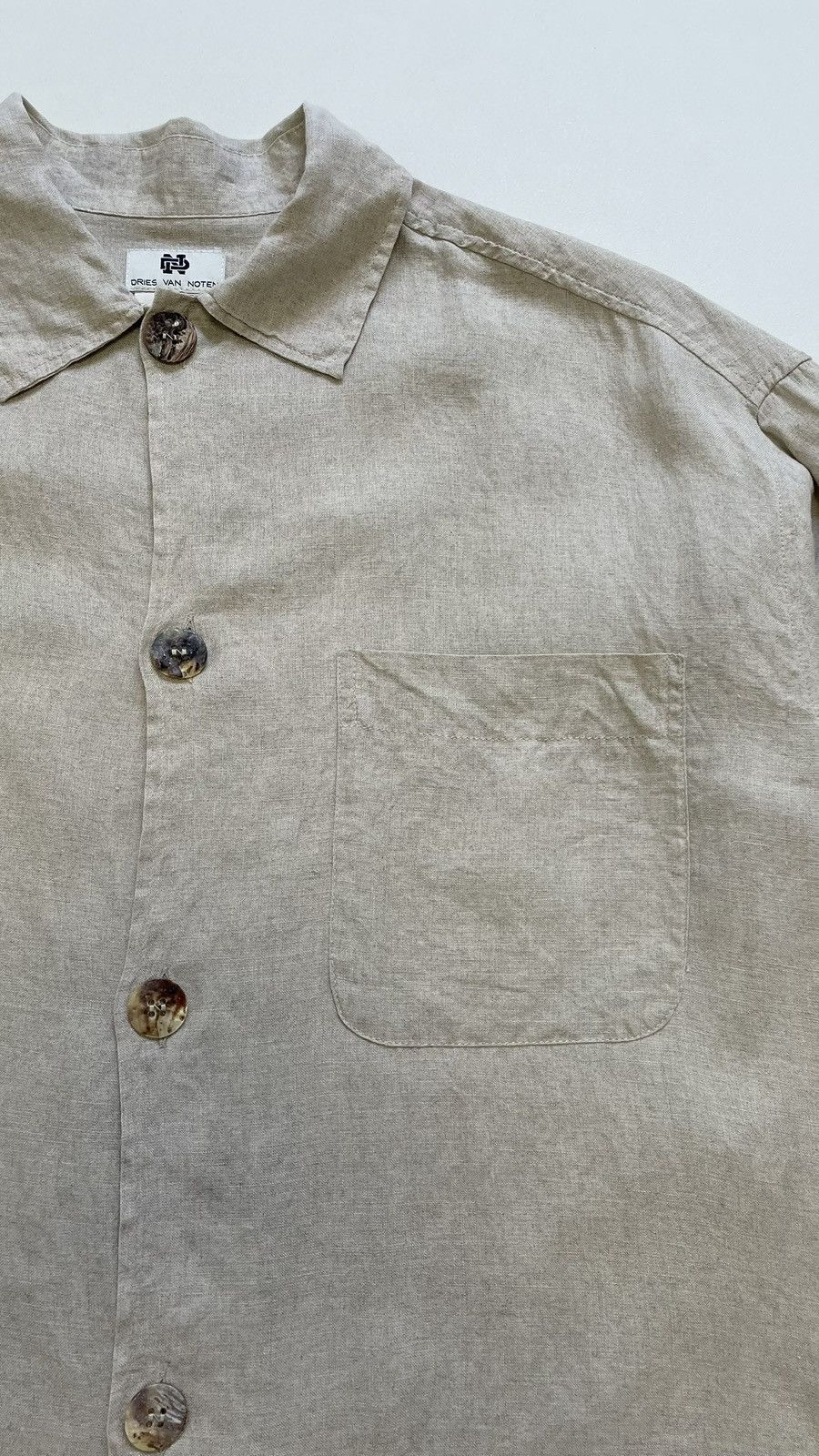 Dries Van Noten Early 2000s Beige Linen Over Shirt Size US M / EU 48-50 / 2 - 8 Thumbnail