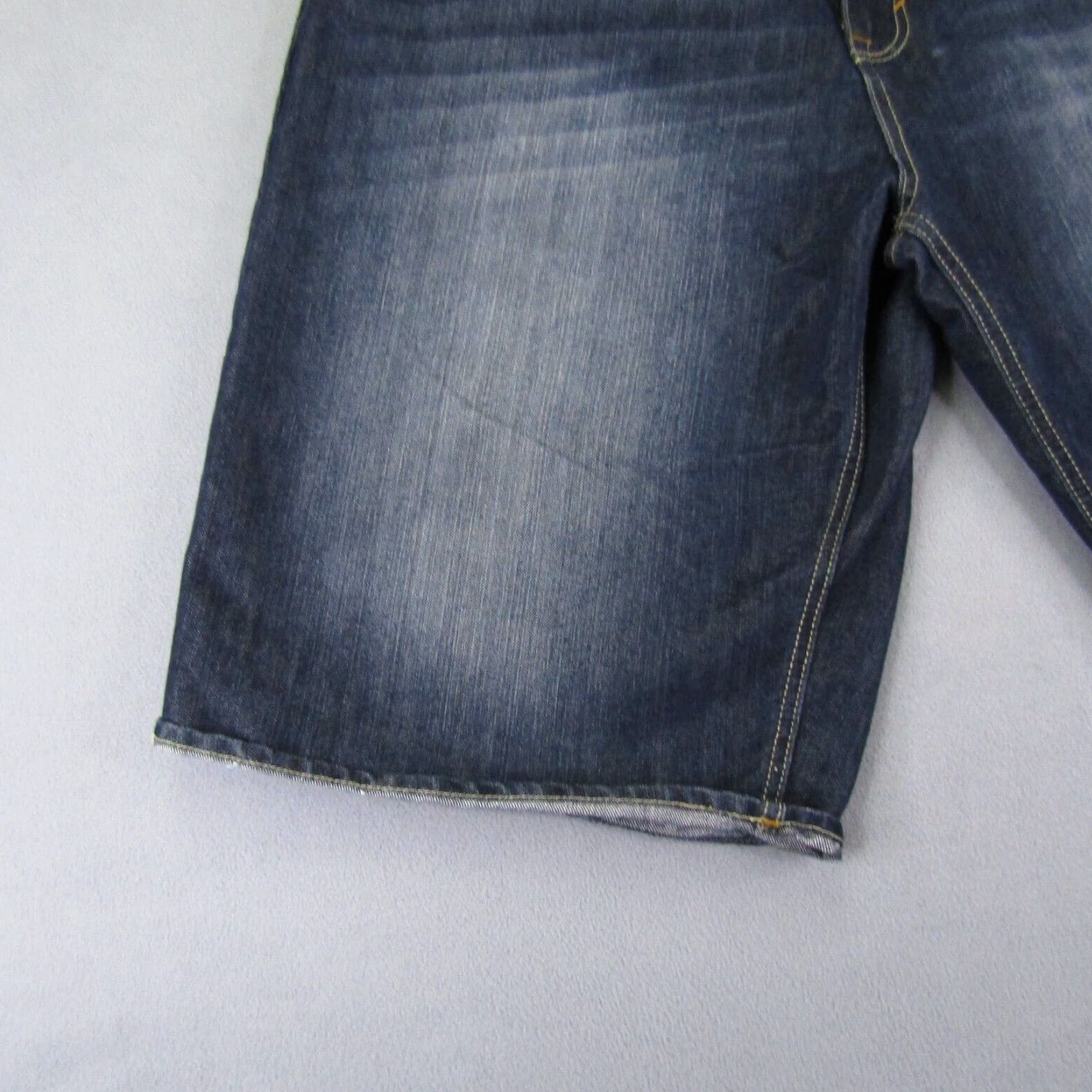 Avirex Avirex Jeans Shorts Mens 44 Big & Tall Blue Denim Jorts Baggy Dark Wash Whisker Fade Size US 44 / EU 60 - 5 Thumbnail