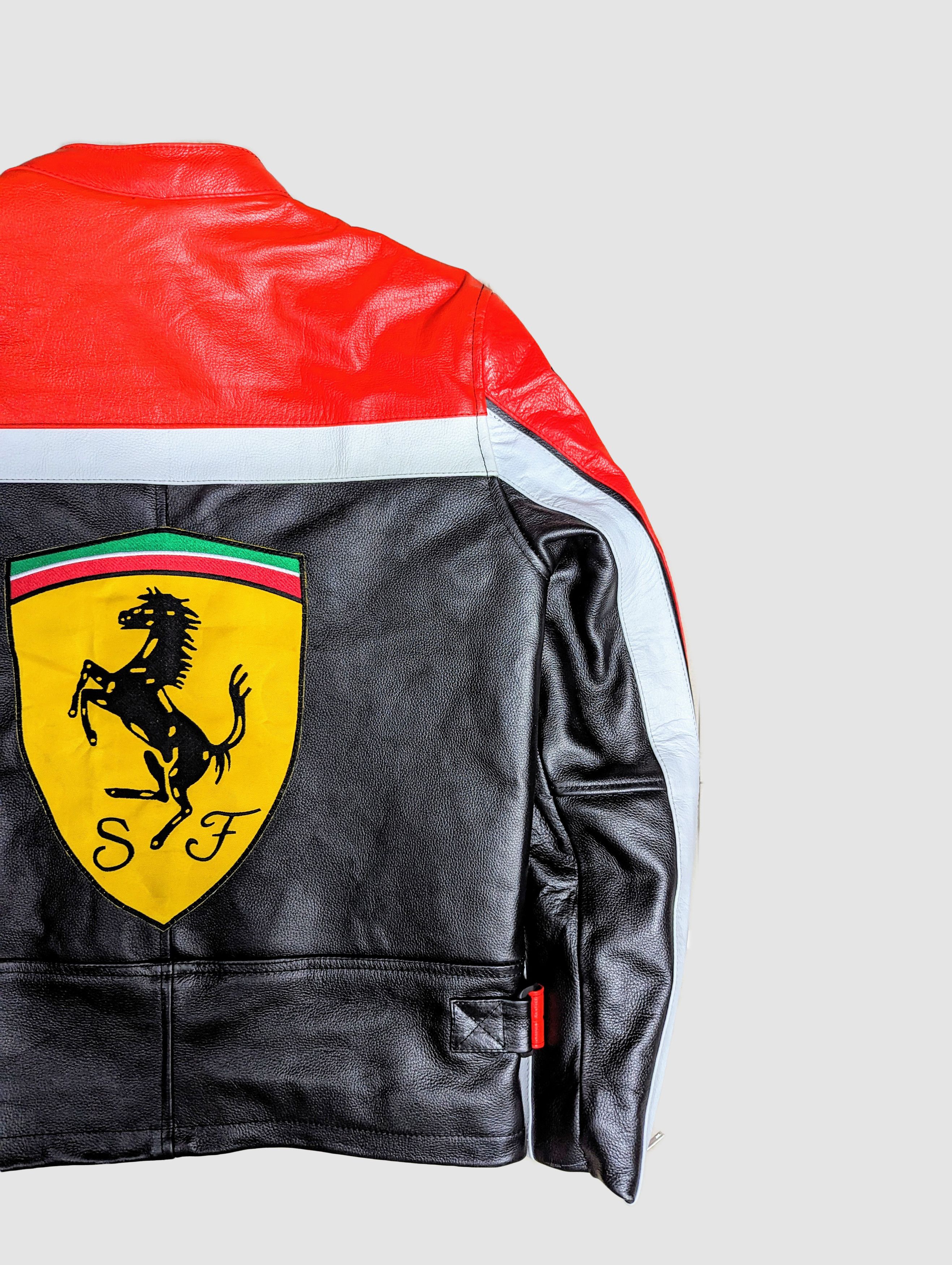 NASCAR FERRARI RACING LEATHER JACKET VINTAGE STREETWEAR Size US L / EU 52-54 / 3 - 6 Thumbnail