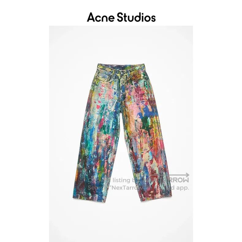 Acne Studios 1981F Colorful Low-Rise Wide Leg Pants