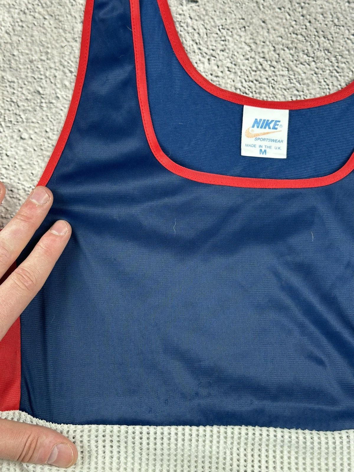 Nike × Vintage Vintage Nike Sportswear Mesh Tank UK Made (80s/90s) Size US M / EU 48-50 / 2 - 6 Thumbnail