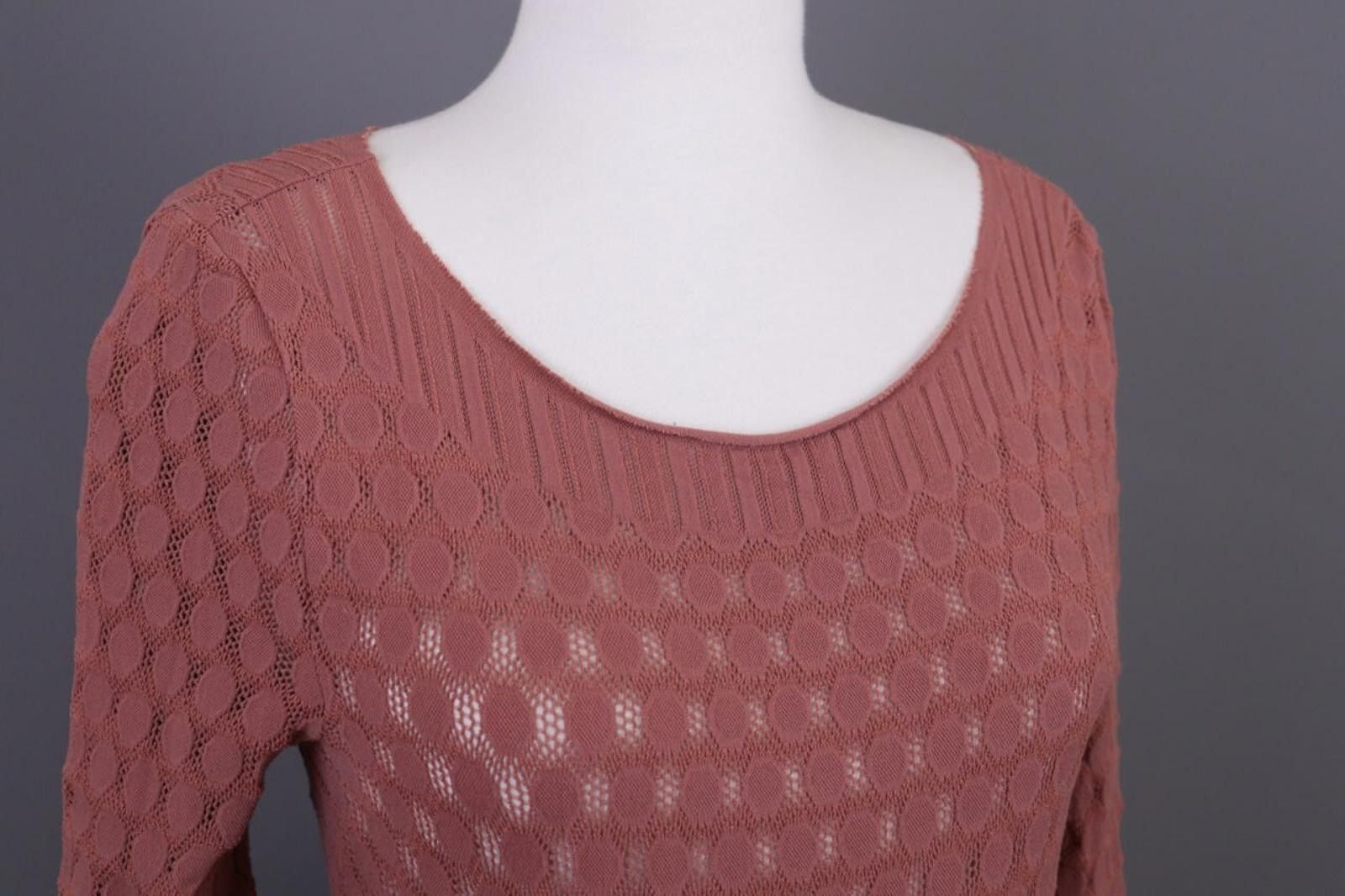 Pink Floyd Pinko Pink Wool Knit Designer Bodycon Mesh Sweater Size S Size S / US 4 / IT 40 - 9 Thumbnail