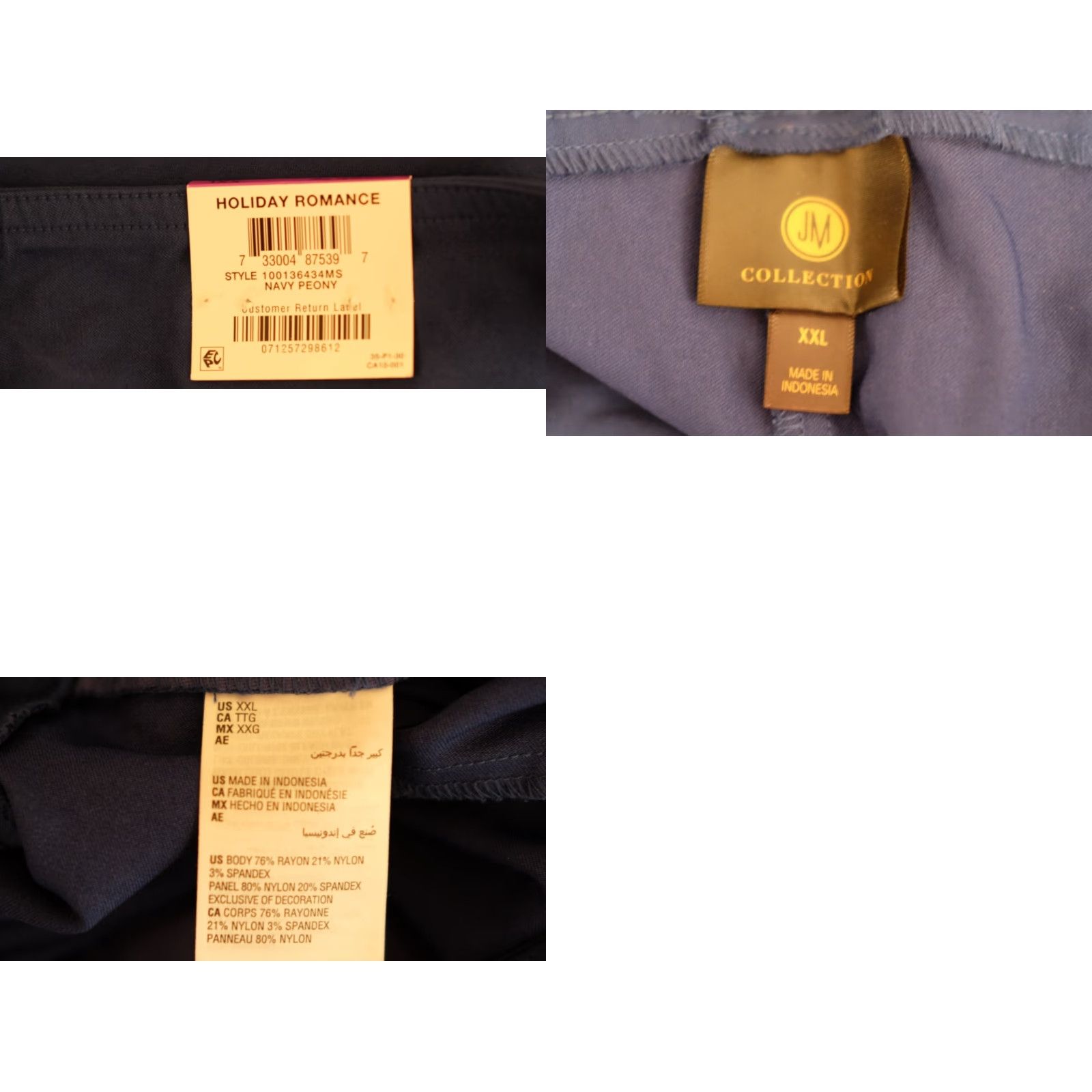 JM Collection NWT! JM Collection Holiday Romance Pull On Pants Navy Women's XXL Shirt? Size 27" / US 4 / IT 40 - 8 Thumbnail