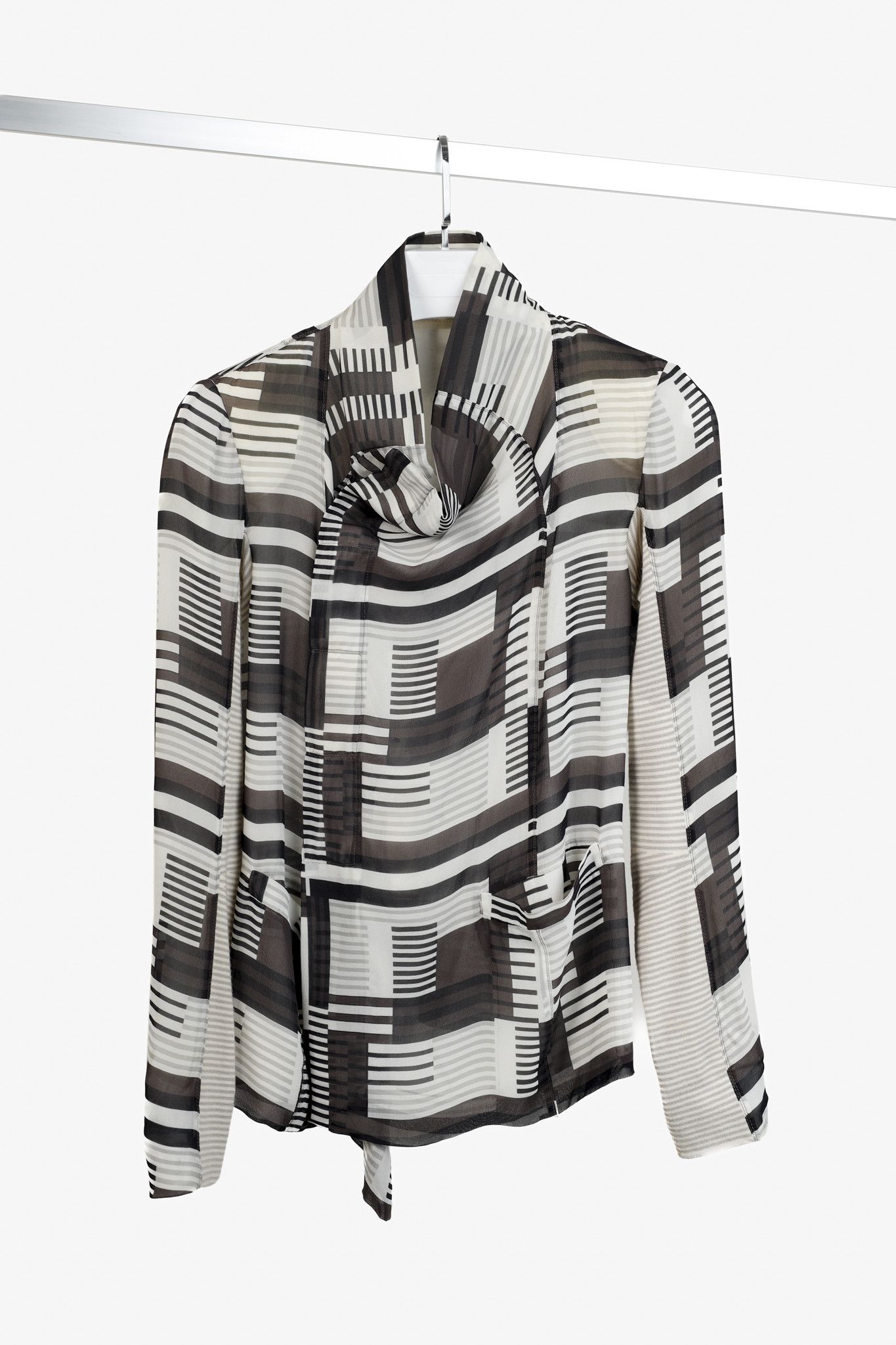 Rick Owens Rick Owens 2011 Khaki Cream Geometric Mix Material Jacket Size L / US 10 / IT 46 - 1 Thumbnail