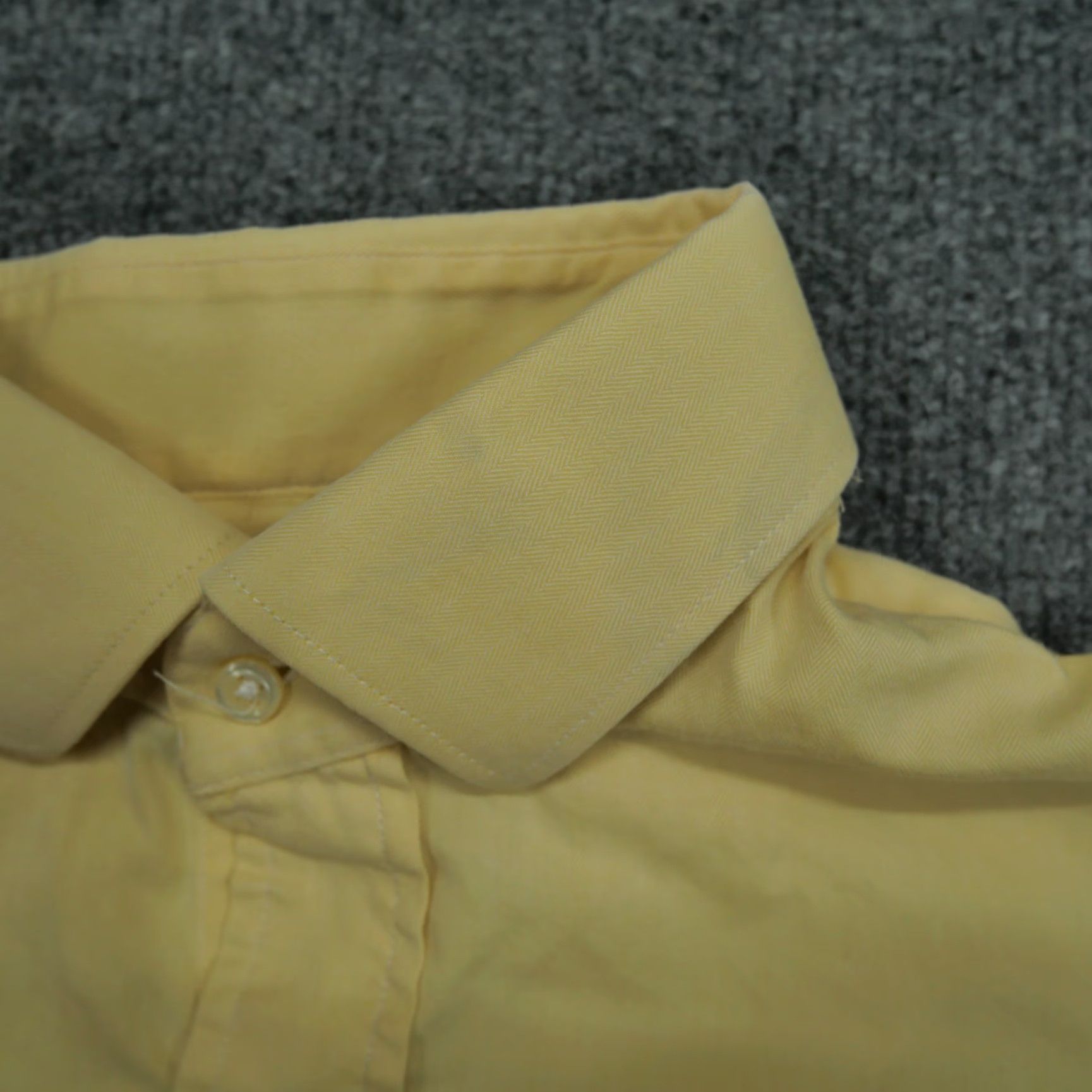 Polo Ralph Lauren VINTAGE Ralph Lauren Shirt Mens Button-Up Polo Dress 16.5 34 35 Yellow Knit Cotton Classic Logo Men Button-Down Collared Casual Size 46R - 3 Thumbnail