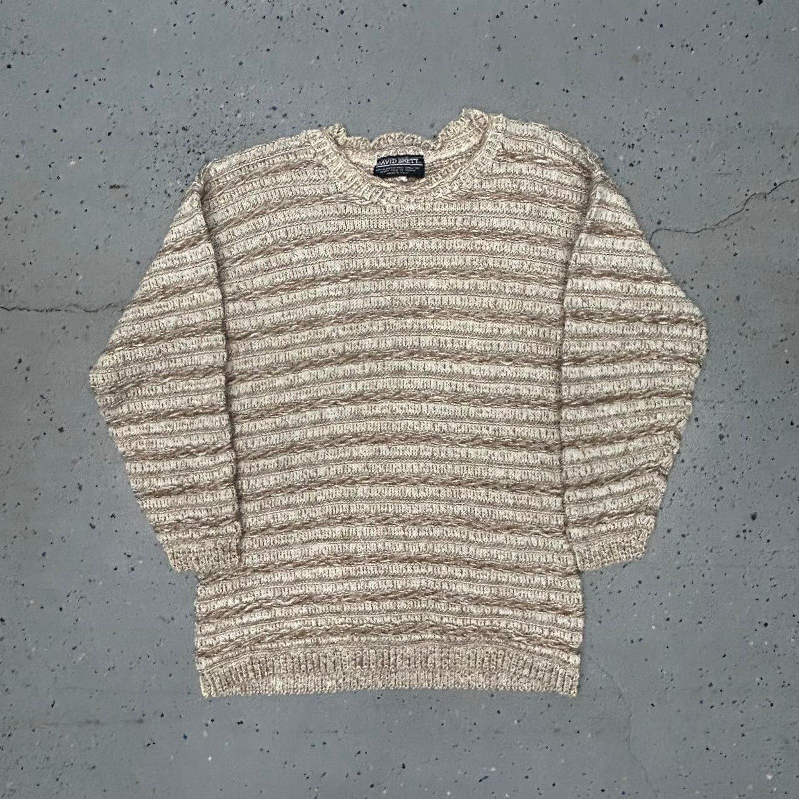 Other VTG Cream and brown David Brett sweater Size S / US 4 / IT 40 - 1 Thumbnail